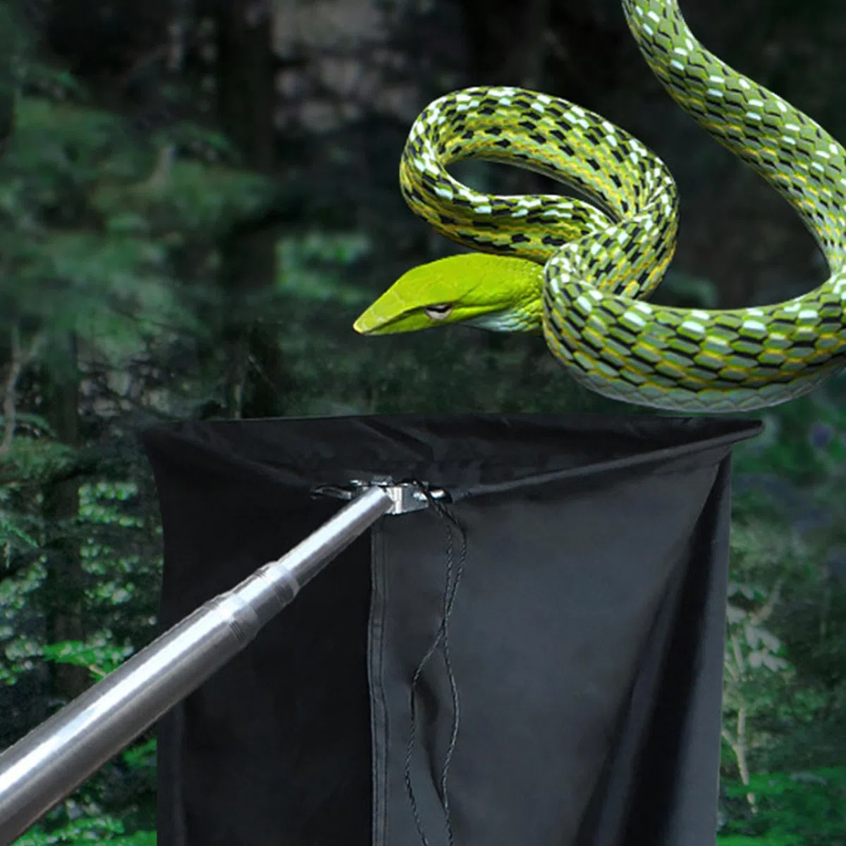 Herramienta para agarrar serpientes, Agarrador para atrapar serpientes | de serpiente extensible con bolsa,Atrapador de reptiles resistente para serpiente de cascabel, herramienta de manejo de largo a