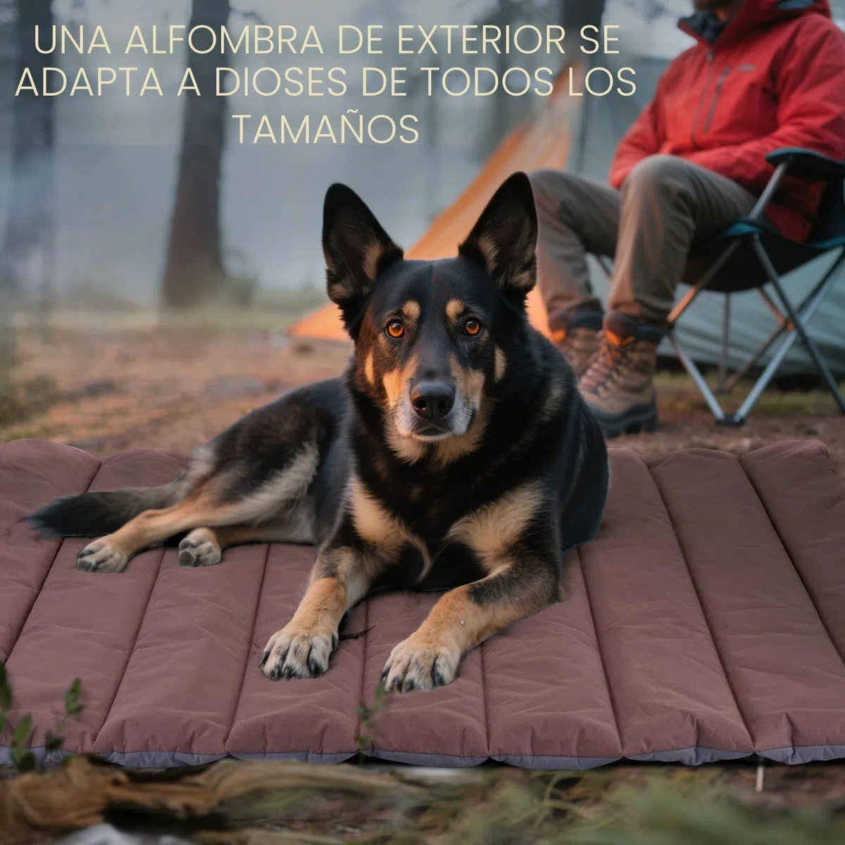 XIAPIA Cama Grande Perro, Impermeable Interior y Exterior, Colchón Manta para Perros, Portátil y Plegable Alfombrilla, Lavable, 110x66cm