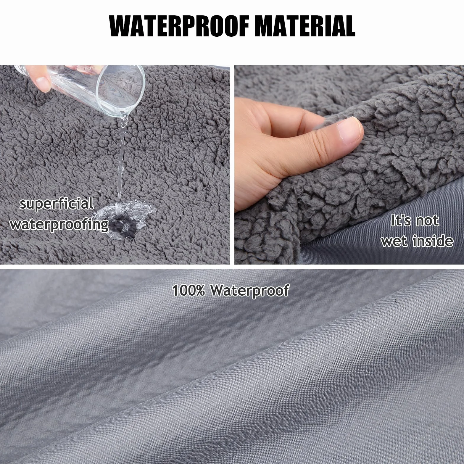Funda de Repuesto para Cama de Perros - Felpa Suave, Lavable, Impermeable, Forro para Colchón de Mascotas, Edredón
