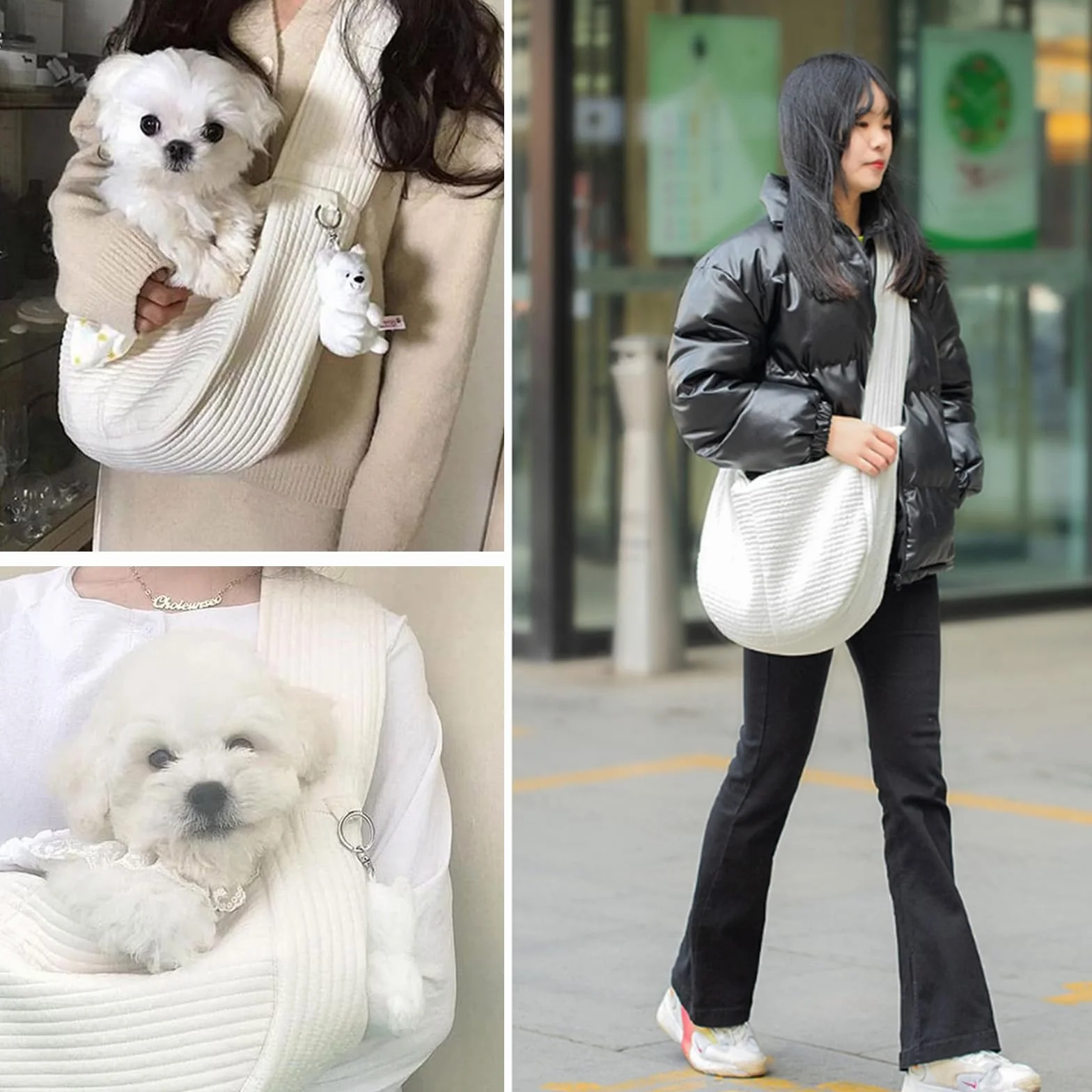 Bolsa de Transporte para Mascotas,Tianher Correa de Hombro Ancha Transpirable Bolsa de Transporte de Hombro para Mascotas Portátil Adecuado para Perros Pequeños y Gatos(S)