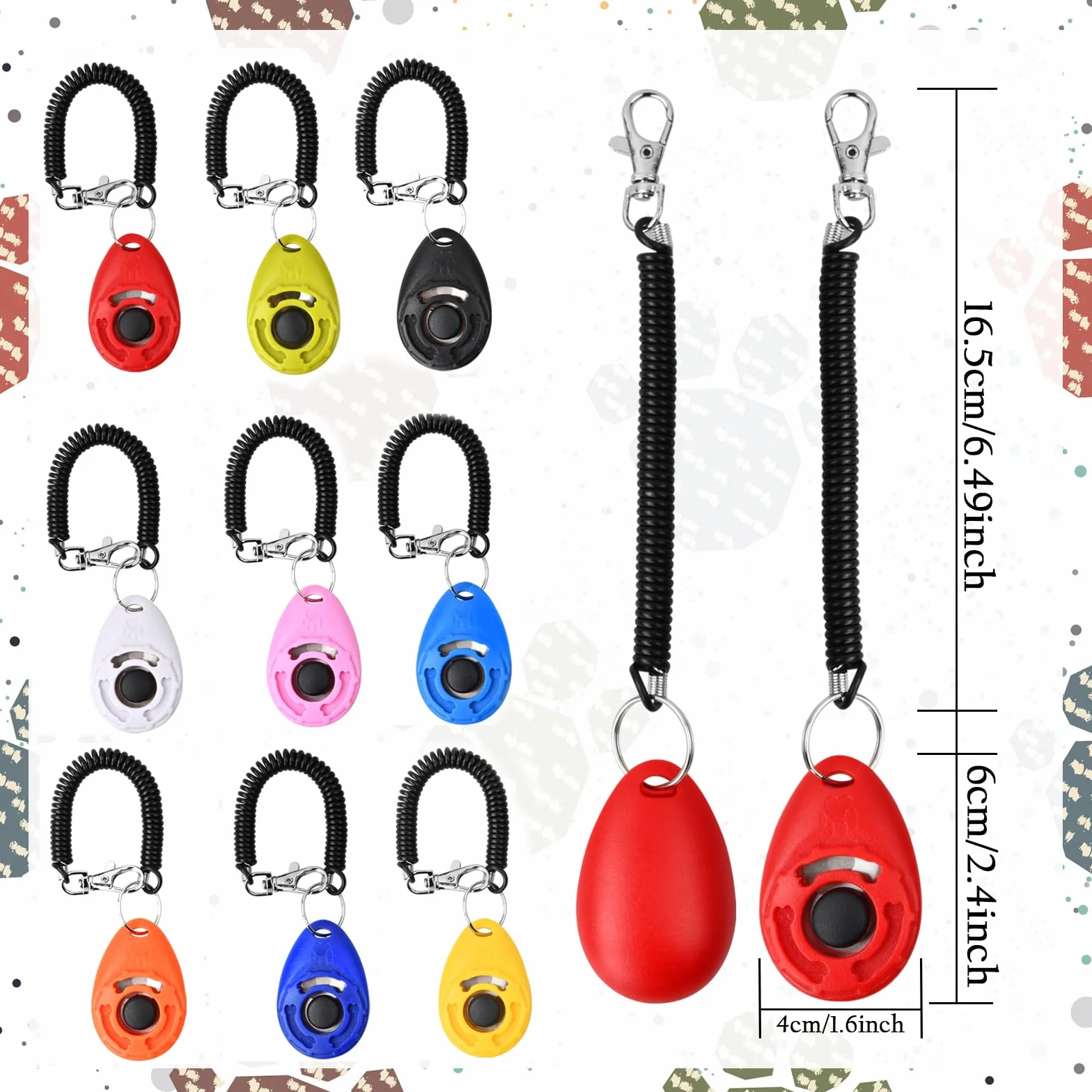 Dog Training Clicker, Clicker Perro, 9 Piezas Entrenador de Perros Entrenamiento para Mascotas, Clicker PerroAdiestramiento con Correa de Mano, Pet Training Clickers para Perros Gato Caballo Pajaros