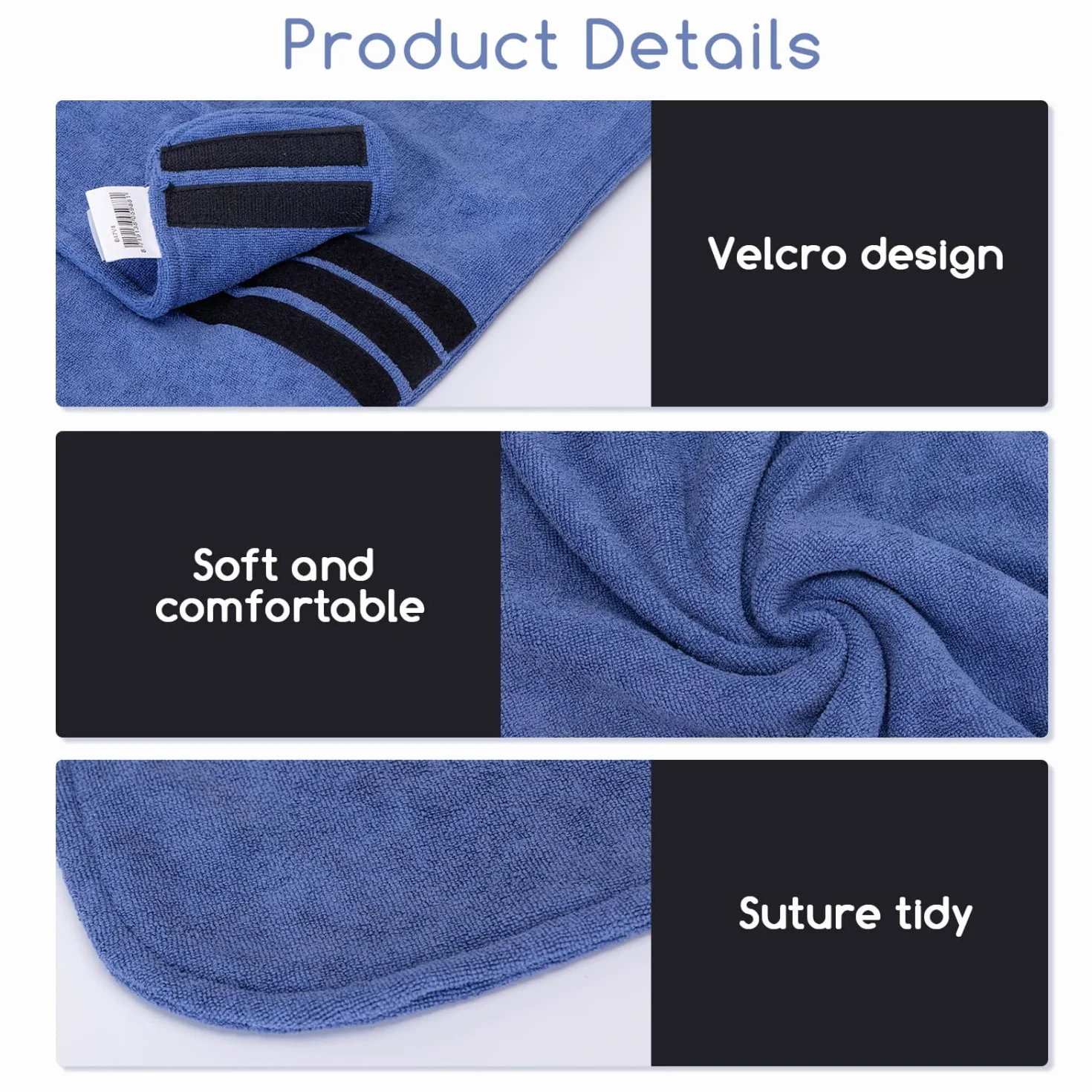 Nobleza Albornoz para Perros y Gatos, Superabsorbente y de Secado rápido, Albornoz de Microfibra, Toalla Suave (XL Azul)