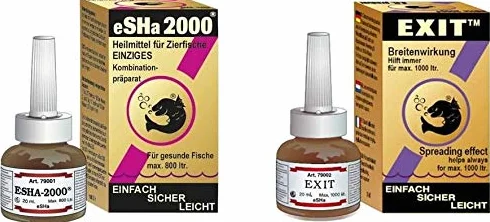 ESHA 2000 20 ml Exit 20 ml Paquete de ahorro. Medicamento para peces ornamentales.