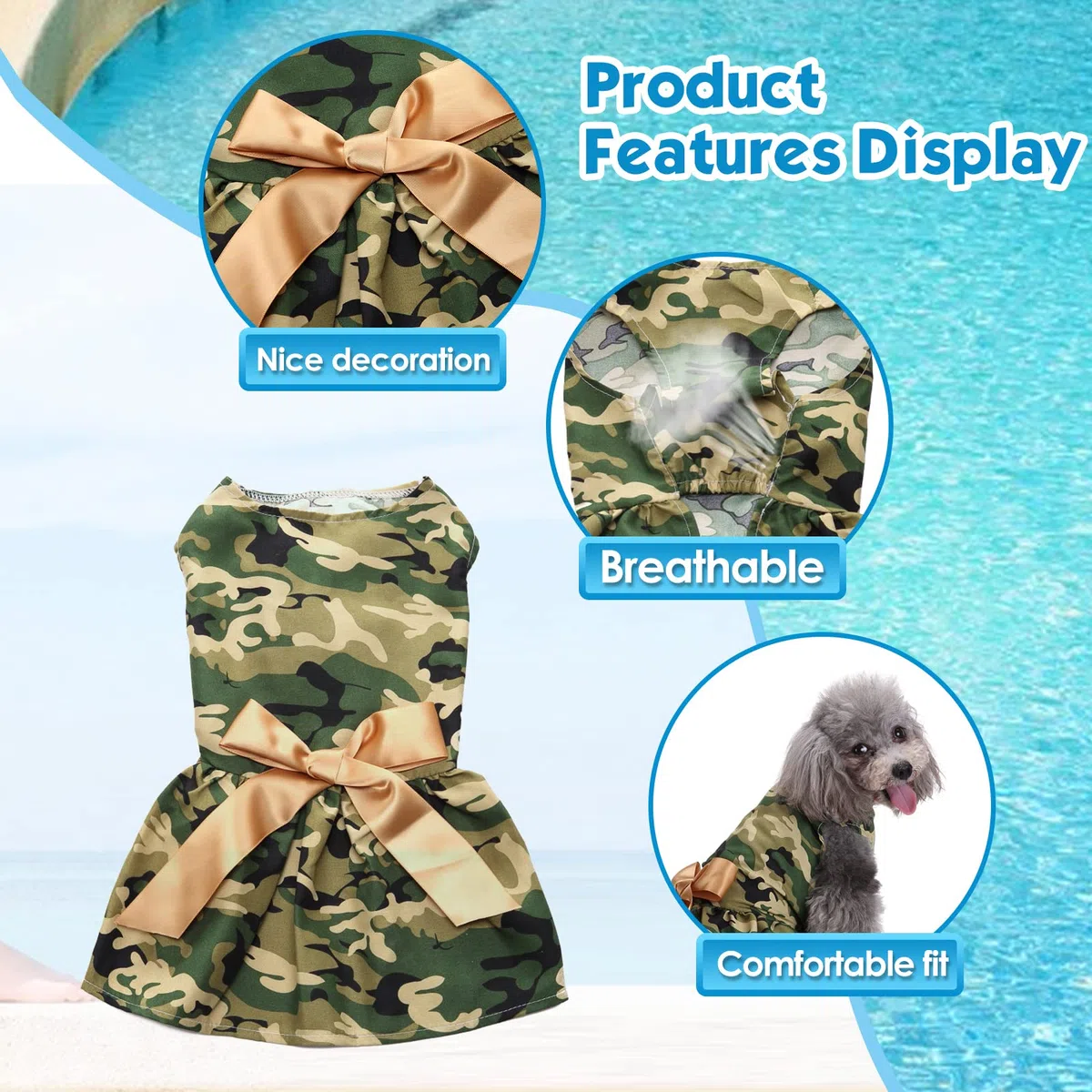 PETCUTE Vestido de Perro para Mascotas, Falda de Cachorro Ropa de Perro Vestidos de Princesa Tutú Vestido de Boda para Niña de Perro Pequeño,Vestido para Perros,Vestido de Novia Perro