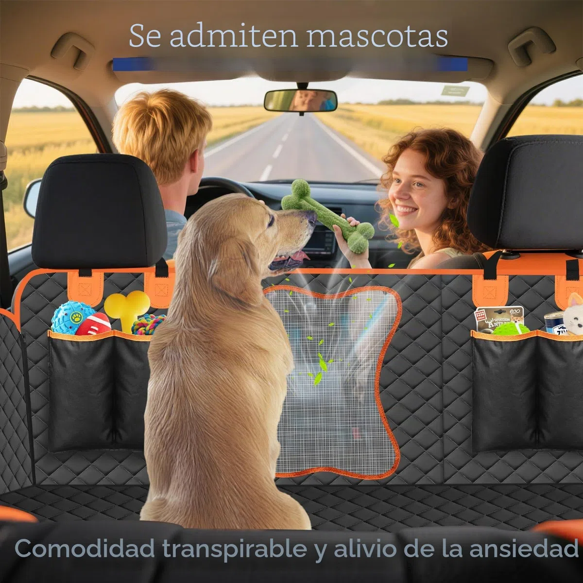 Vortix Funda Coche Perro – La Mejor Compañera De Viaje, Te Permite Lavar El Coche con Menos Frecuencia Y Protege El Interior del De Las Manchas, Arañazos Y Pelos De Las Mascotas