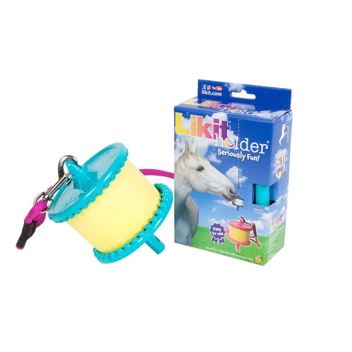 Likit Holder Aqua | Juguete Estable para Caballos, Use golosinas para Caballos | Ayuda al aburrimiento del Caballo | Aqua