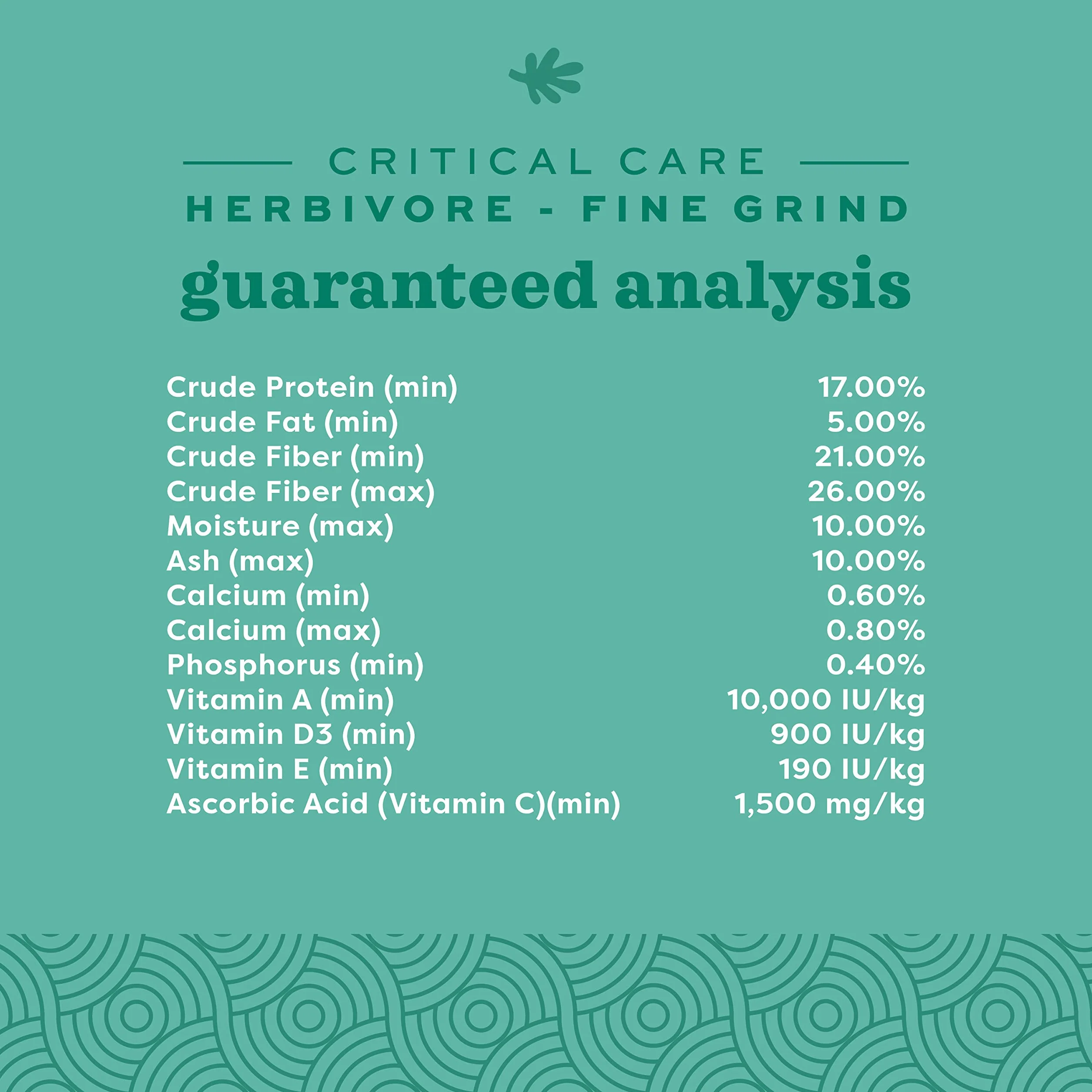 Oxbow Critical Care Fine Grind Fórmula De Alimentación Complementaria Para Herbivores, 100 G