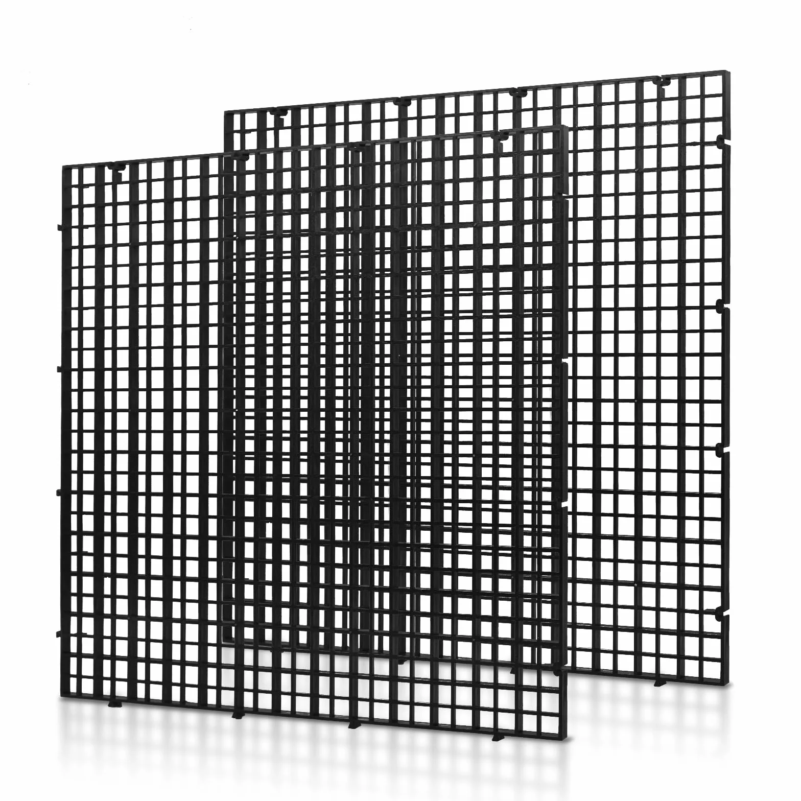 LINLAN 2 Piezas 30x30cm/11.8x11.8in Separador para Acuario, Bandeja Inferior de Filtro, Tablero de Rejilla para Filtración DIY y Protección del Fondo en Aquascaping (Negro-Sin Accesorios)