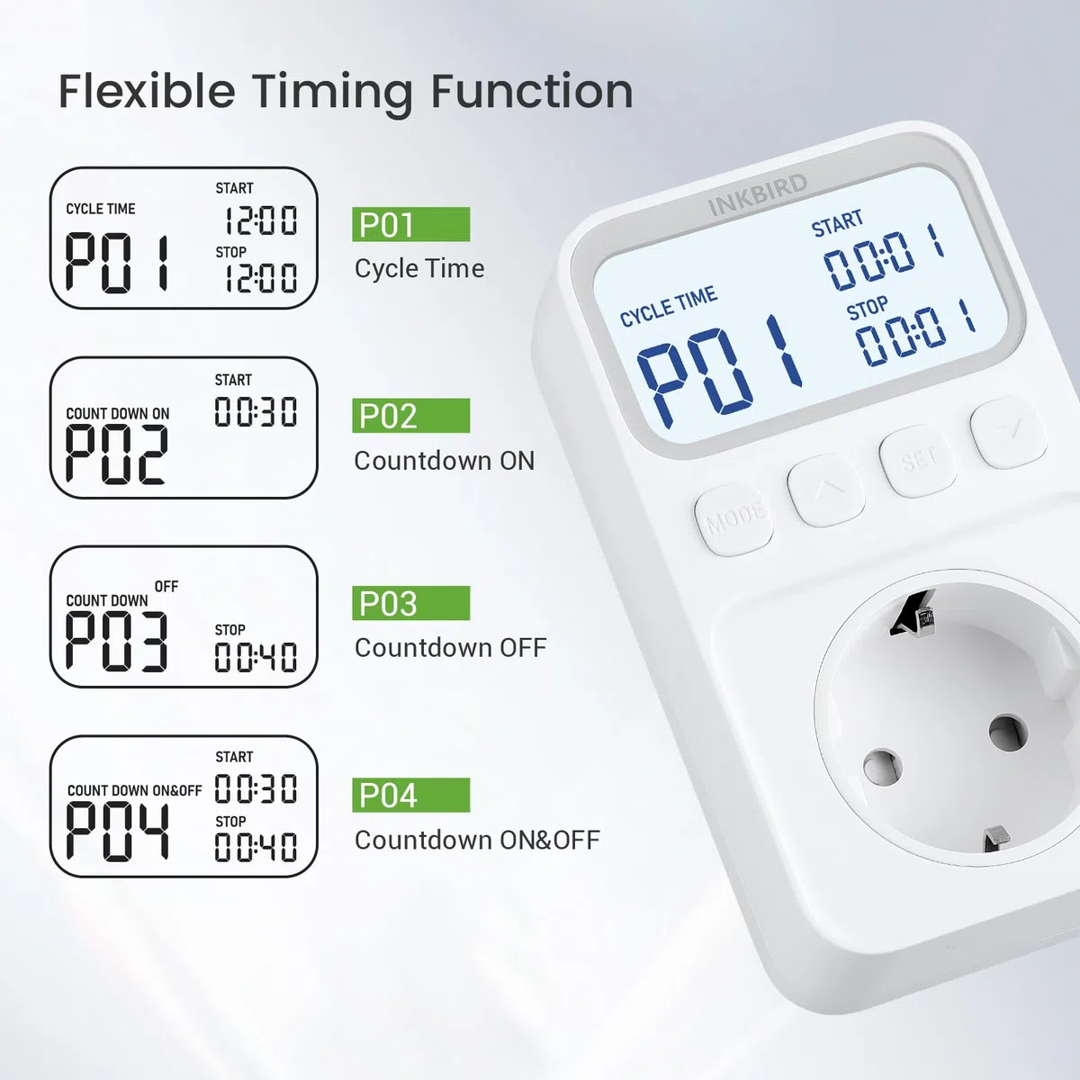 Inkbird C226T Termostato enchufable, Controlador de Temperatura Programable para Calefacción Refrigeración con Control de Tiempo, Función de Alarma y Memoria, Adecuado para Reptiles, Fermentación,