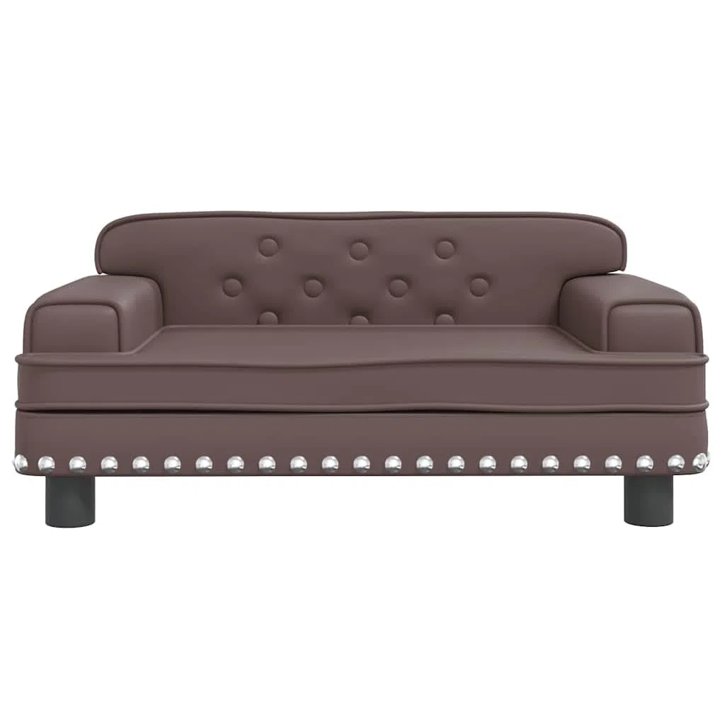 vidaXL Cama para Perros de Cuero sintético marrón 70x45x30 cm, sofá para Perros, Cama para Cachorros, Asiento para Perros, sofá para Mascota