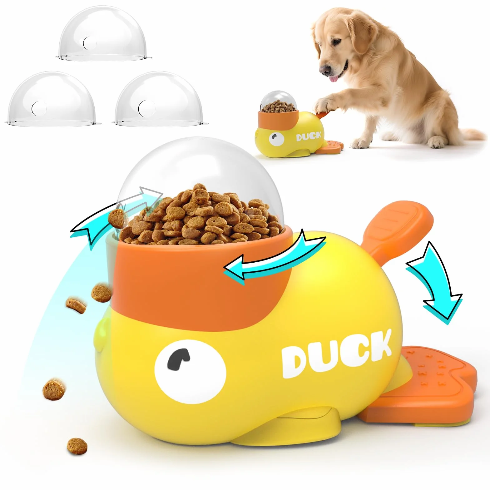Juguete Interactivo para Perros y Gatos Duck Dog Treat Dispenser Alimentador Lento para Perro Perros Apto para Cualquier Raza Puzzle Perros De Regalo