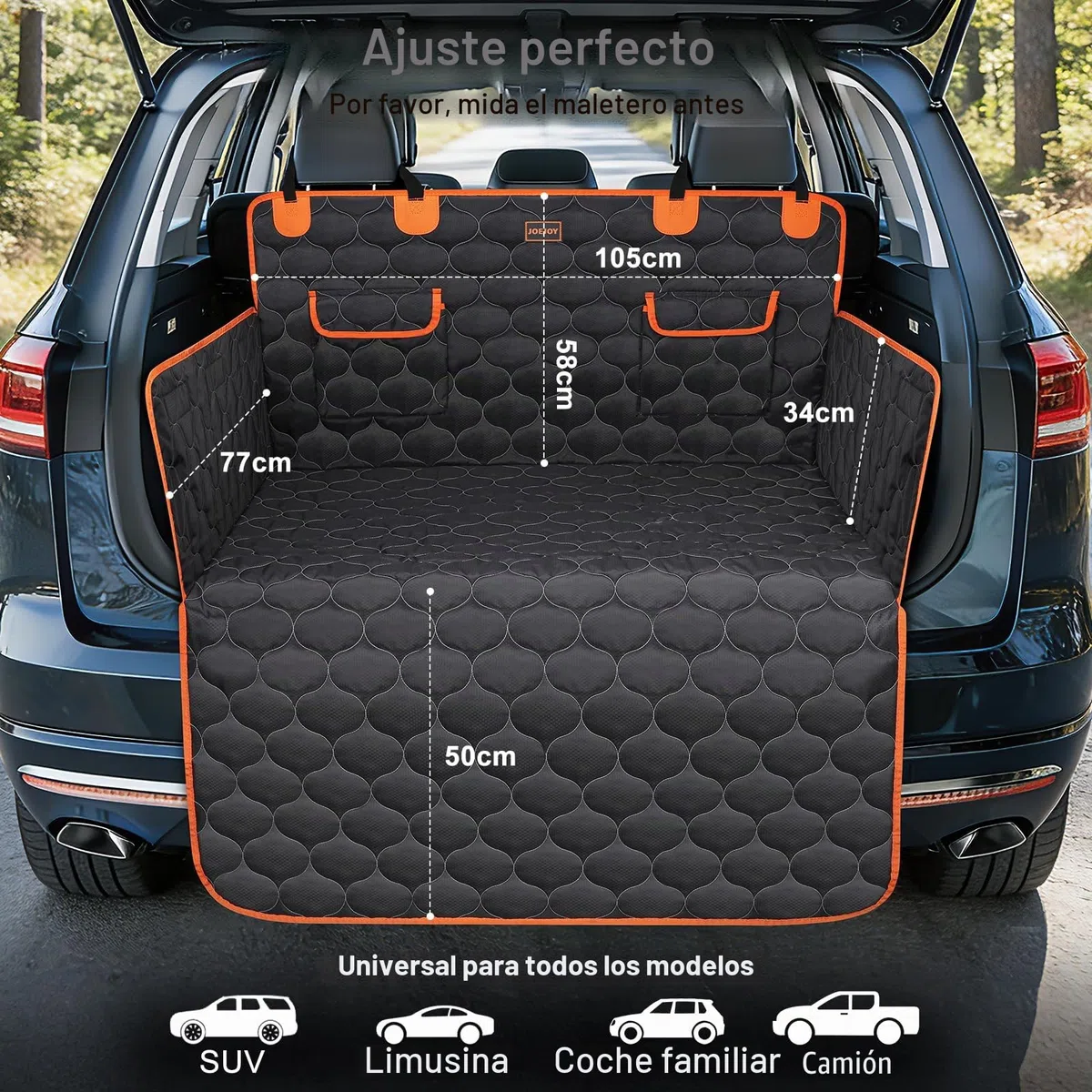 JOEJOY Protector Maletero Coche Perros con Protección Lateral, Universal Funda Maletero Coche Perros Imperméable Anti-rayures - Facil Mantenimiento