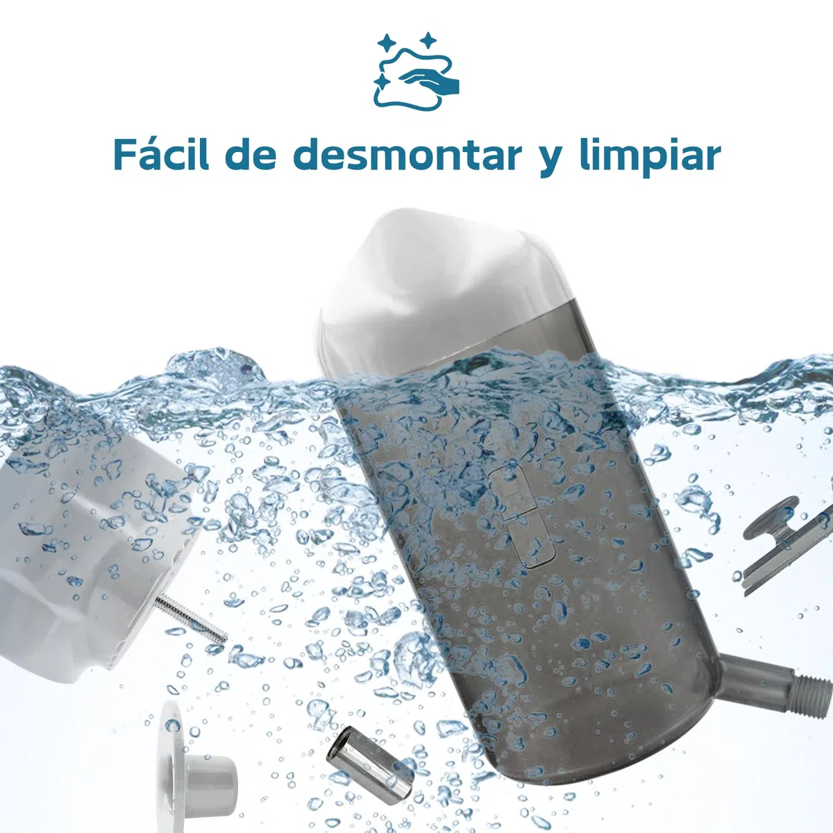 Dispensador de Agua Perros para Jaula, Septillar, 700ml, Bebedero Perro, Sin Goteo, Botella Agua Perro, Mascotas, Gato, Conejo (Gris)