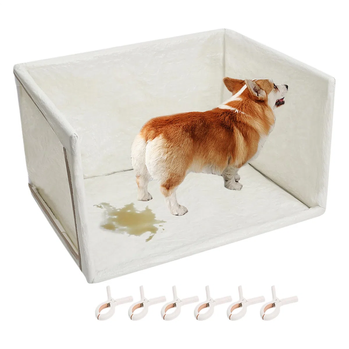 Pet Training Station - Dog Pee Tray for Apartment | Base with Removable Grid, Easy Cleaning Potty Solution, Indoor Outdoor Puppy Toilet Box, Home Balcony Travel Accessory for Owners