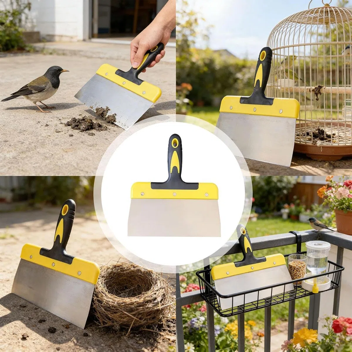 Raspador de Excrementos para Gallinero | Eliminación de excrementos de aves - Raspador limpiador para jaula de palomas - Para Adultos Cuidadores y Amantes de Aves Percha Hogar Oficina Jardín Terraza P