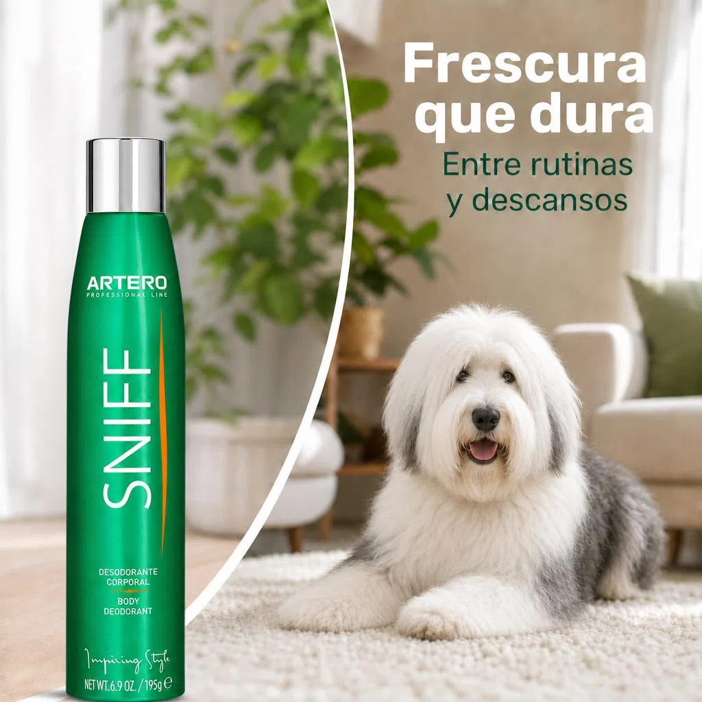 ARTERO Sniff Desodorante para Perros 300ml - Elimina Mal Olor Instantáneamente, Spray Corporal de Larga Duración, Apto Cachorros y Adultos, Vegano, Sin Parabenos