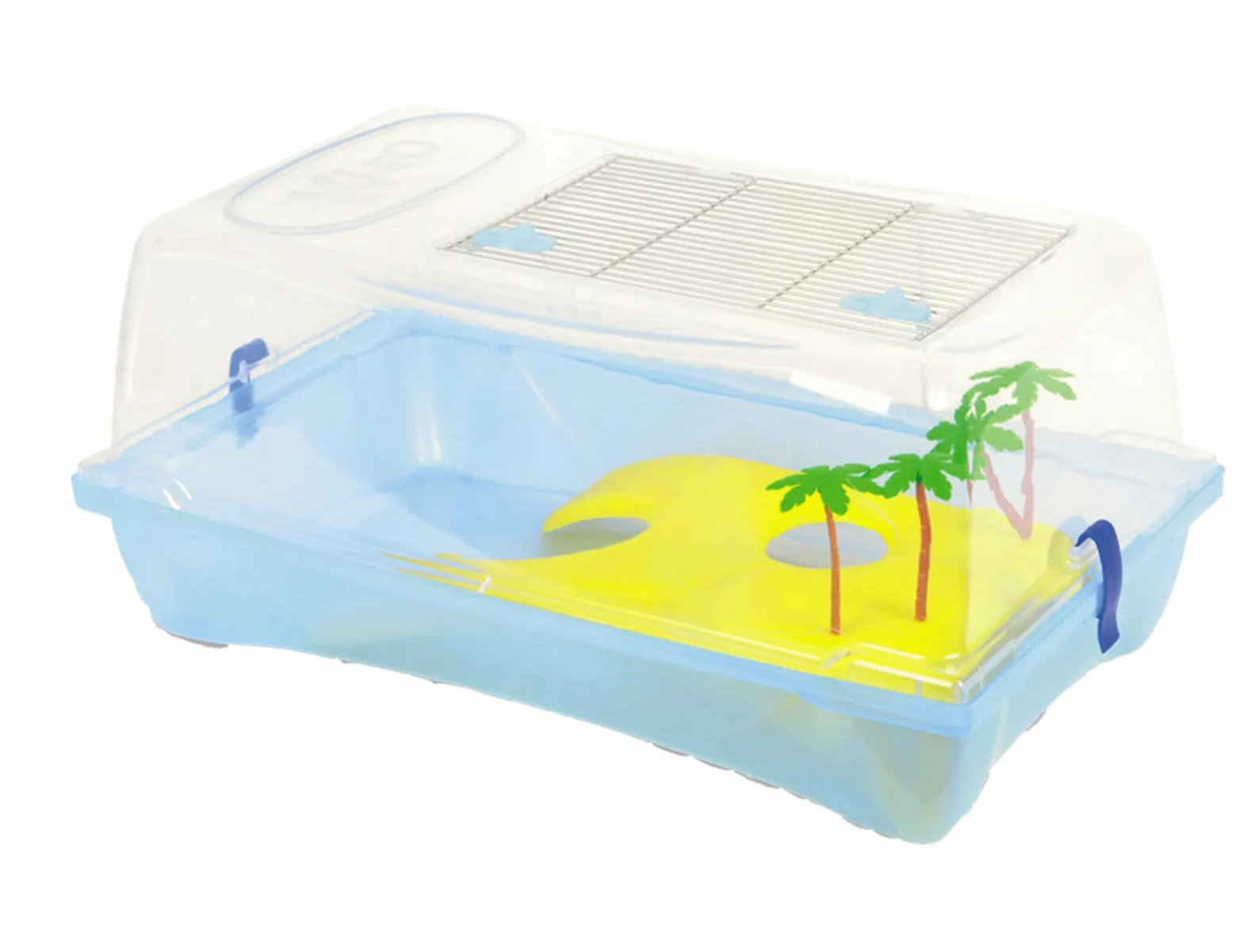 Arquivet Tortuguera Kleo - Acuaterrario Isla con Palmeras para Tortugas - Tortuguero de plástico - Tortuguero para casa y jardín - Tortugas Adultas y crías - 57 x 33 x 25 cm