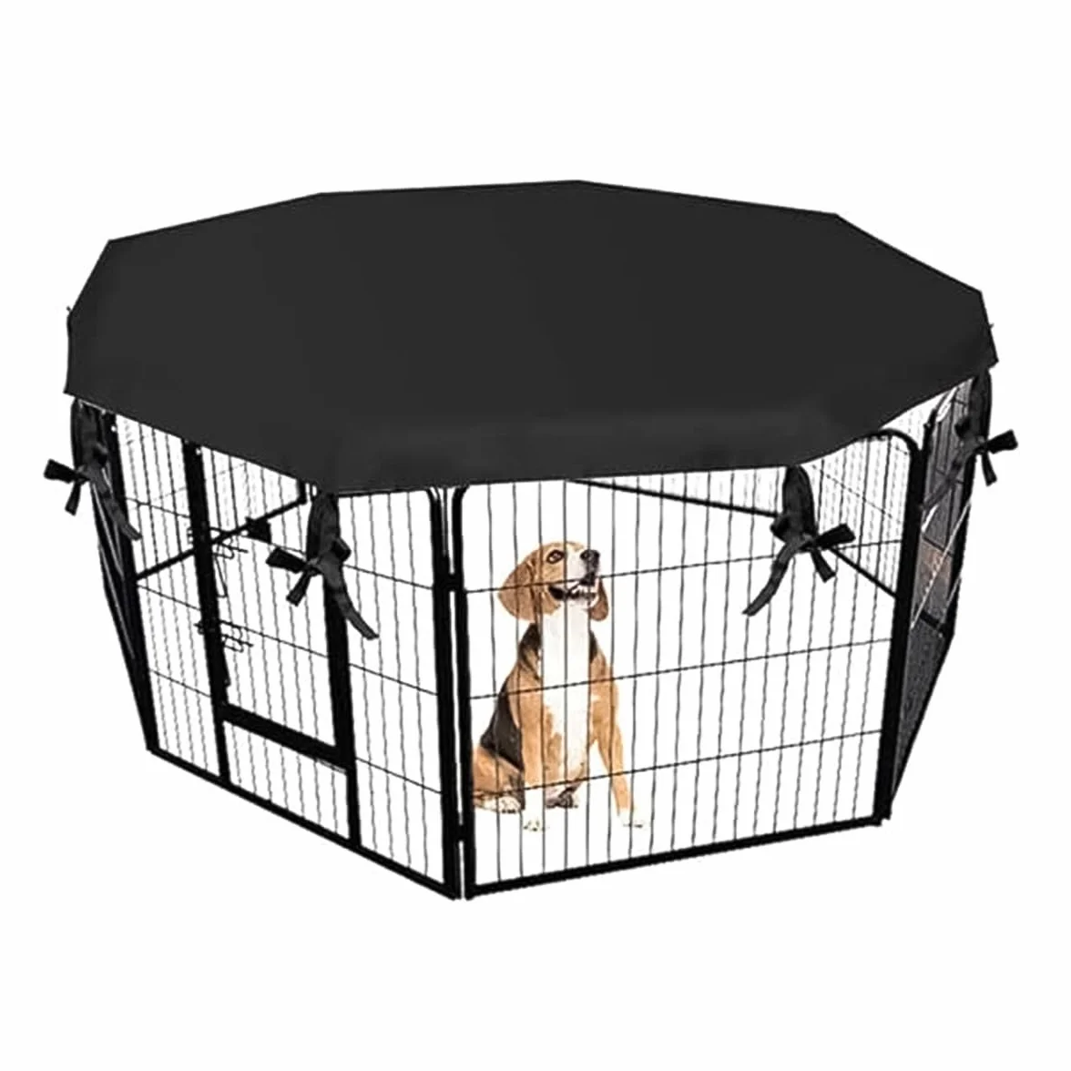 Cubierta para Corral de Perros, 8 Paneles, Parasol de 66 cm para Mascotas, Conejos y Perros, Jaula Plegable, para Uso en Interiores y Exteriores
