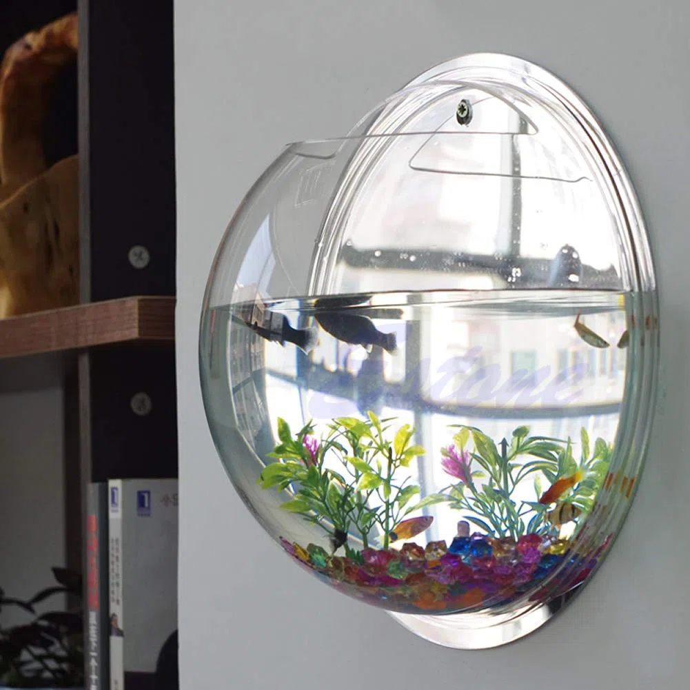 SimpleLife - Maceta para Colgar en la Pared con Burbujas para Acuario, tazón de Peces, Acuario, decoración del hogar