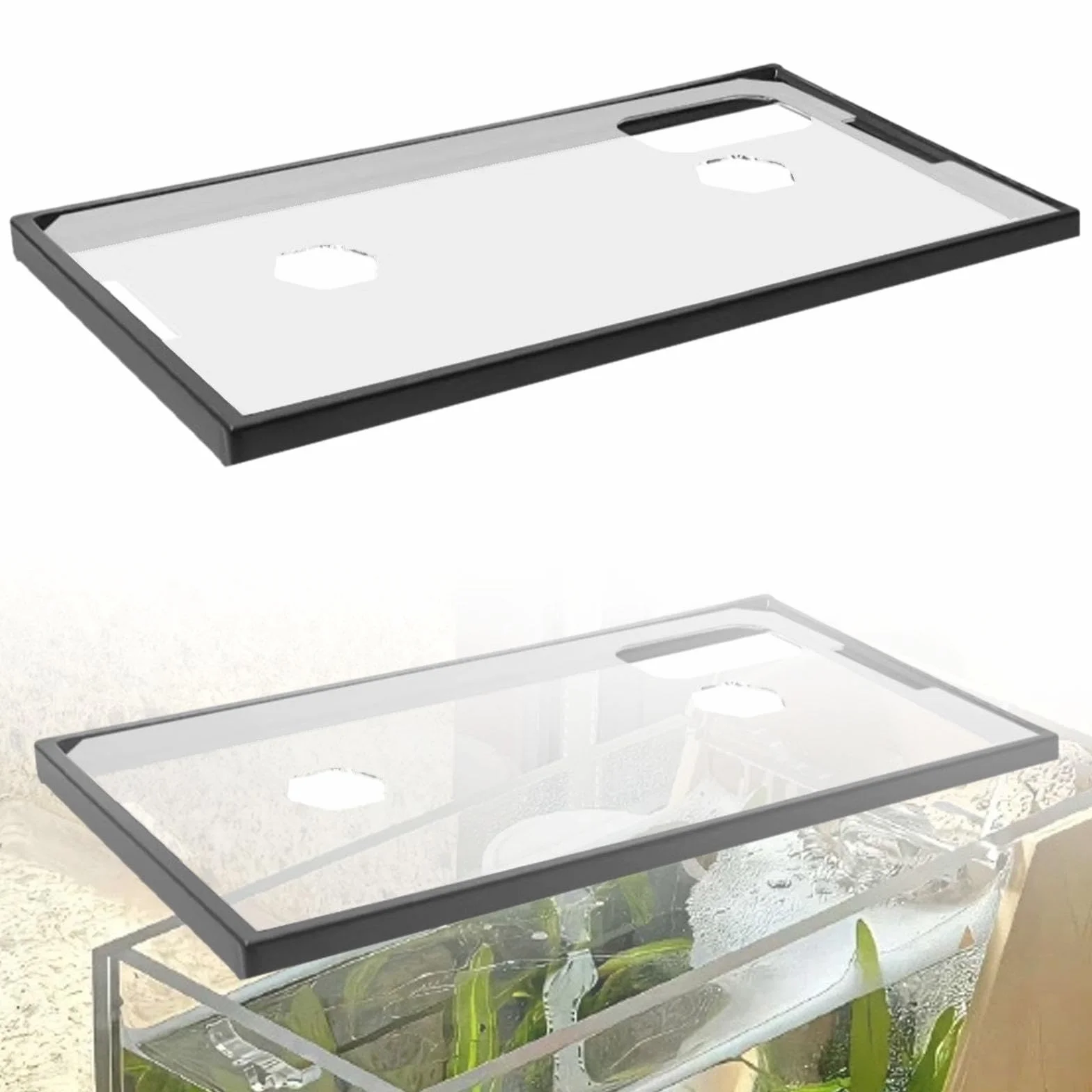F Fityle Tapa para pecera, Cubierta para con, Resistente y Transparente, Evita Que, instalación rápida con Orificios de