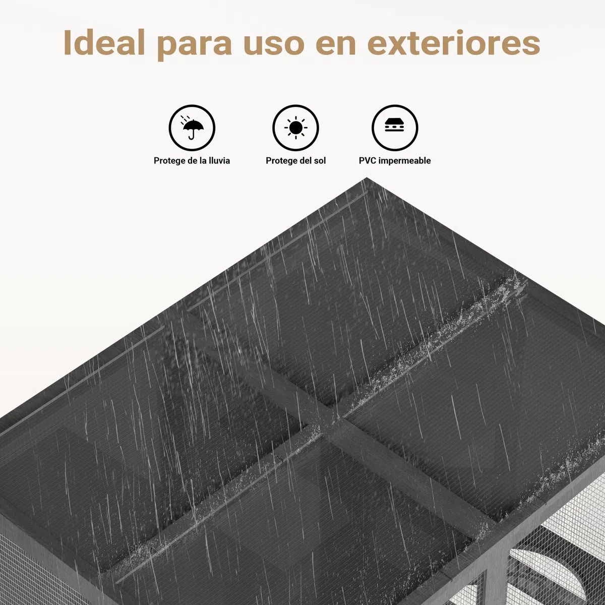 Wiltec Recinto de Exterior para Gatos 116 x 82 x 175,7 cm en Madera de Abeto, Malla de Acero galvanizado, Techo de PVC. Puerta Amplia, 5 Niveles para más Actividad Felina