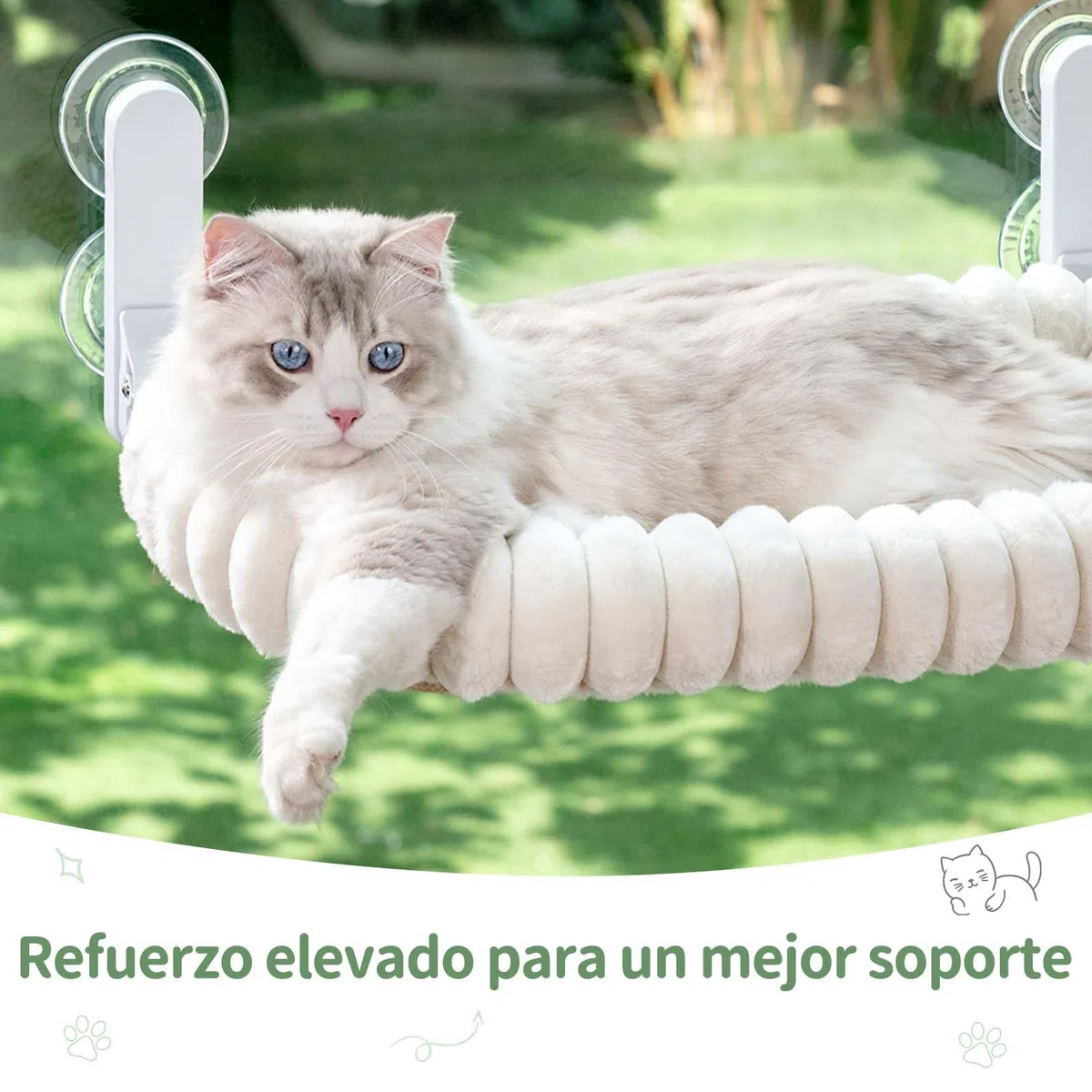 GUUSII HOME Hamaca Gato Ventana Plegable Soporte Cama con Ventosa Gatos Grande Colgante Soporte Camita para Gatitos Interior Lavable en La Lavadora Cat Window Perch Bed 54 * 30cm (Camello Claro, M)