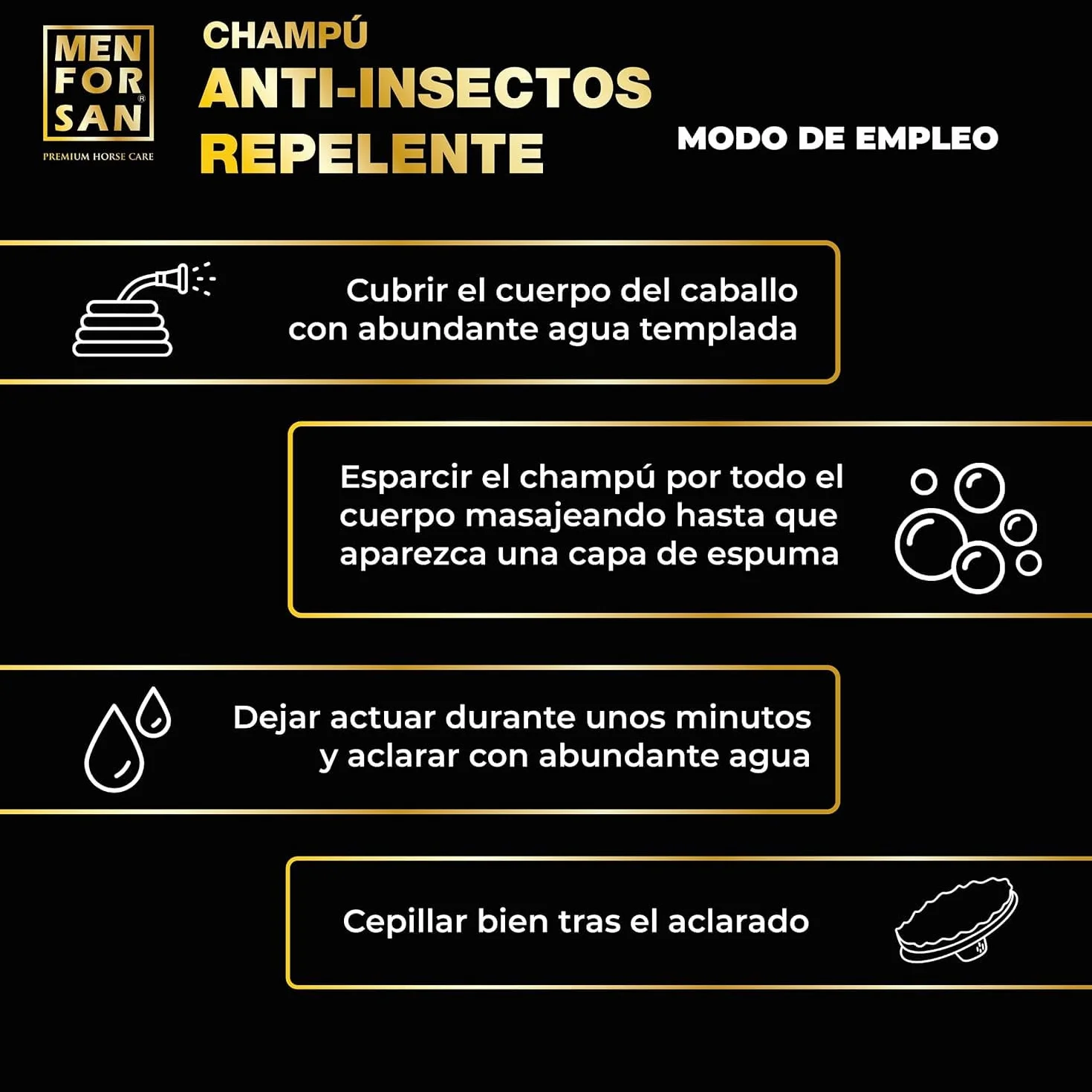 MENFORSAN - Pack 2 Unidades - Champú Repelente con citronela Caballos - 1L
