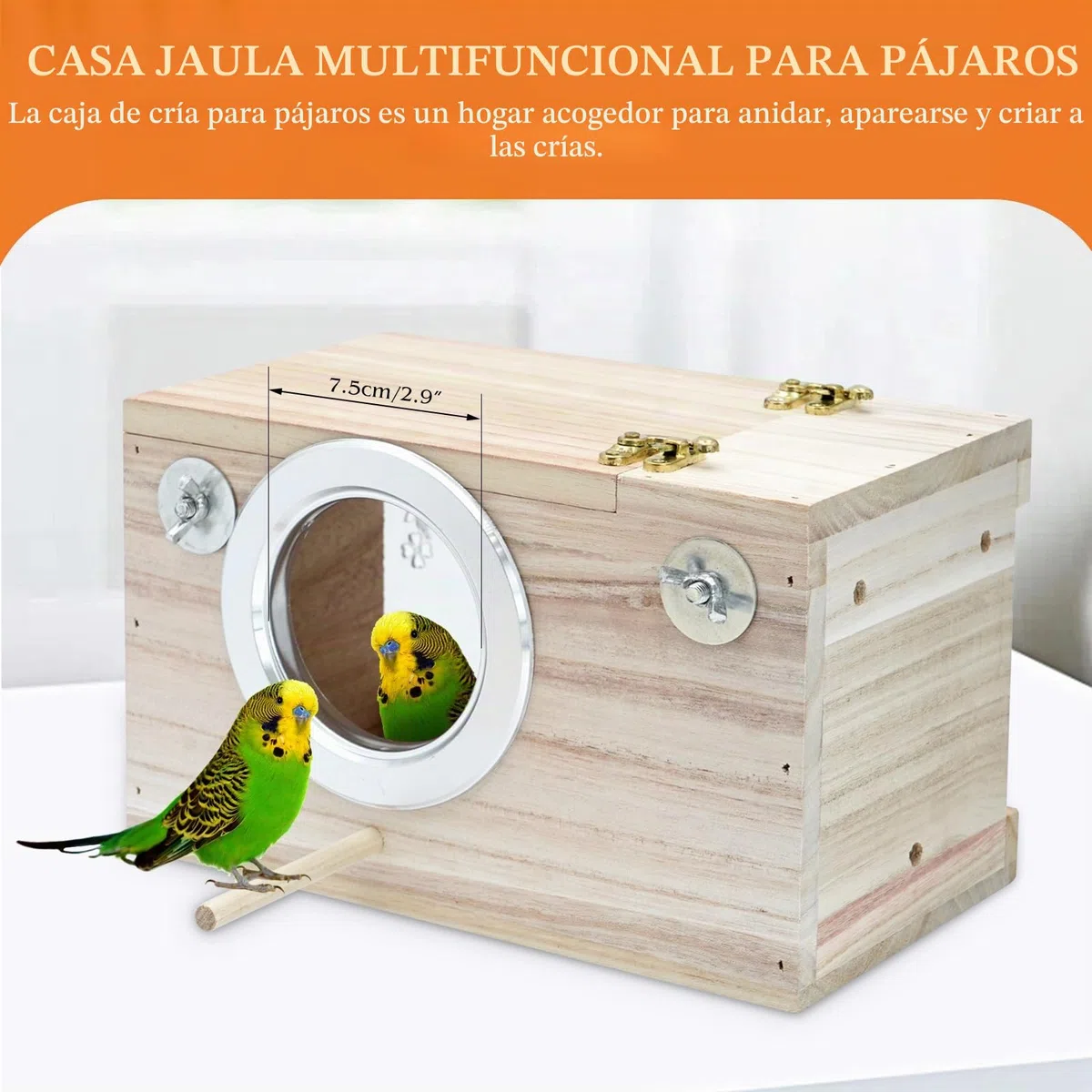 Caja nido de madera para pájaros, nido de cría de periquitos para tortolitos, caja de apareamiento para pájaros silvestres, jaula para periquitos, casa de cacatúas, gallineros