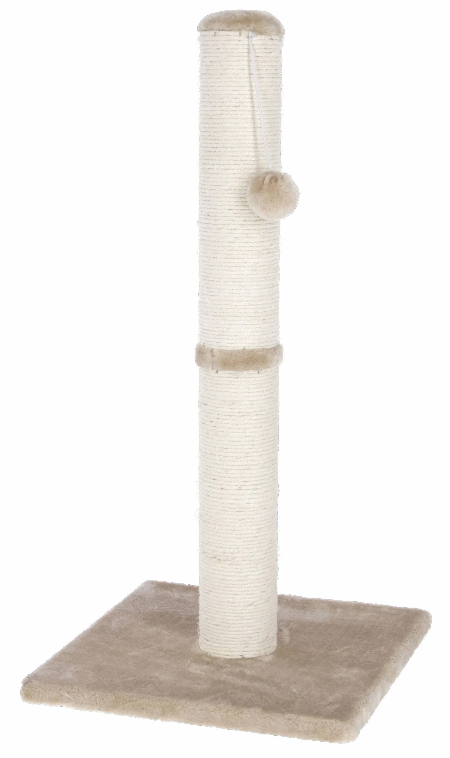Kerbl Pet Poste rascador Opal Maxi, Color Beige, sisal Natural, 38x38x78 cm, para Gatos pequeños y medianos, con Cuerda de sisal, para el Cuidado de Las Garras, con Bola de Peluche