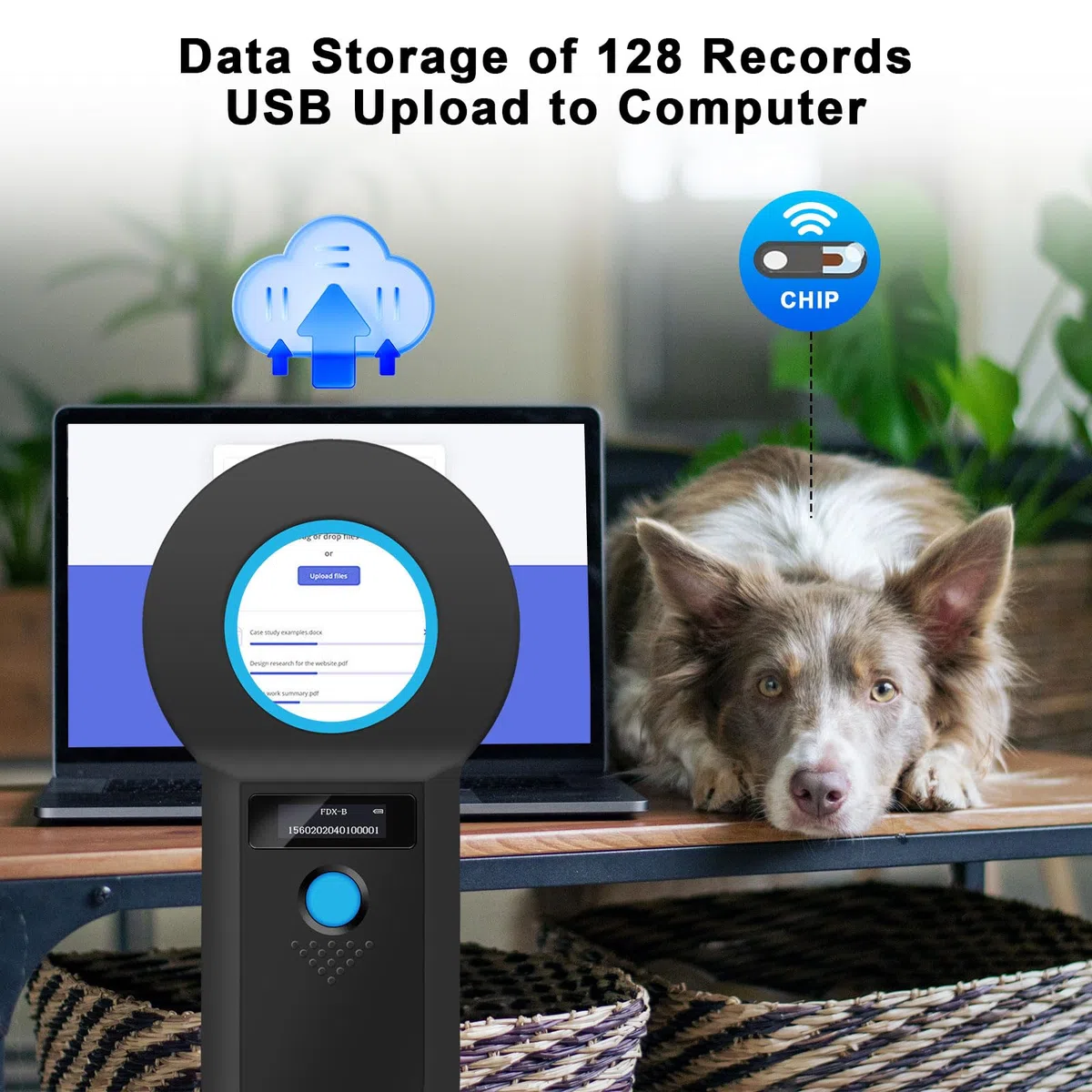 ARCELI Lector Microchip Animales, Bluetooth Lector Chip Mascotas, Lector de Chip para Perros/Gatos 134,2KHz, 128 Almacenamiento de Datos, ISO11784/85/HFDX-B/EMID