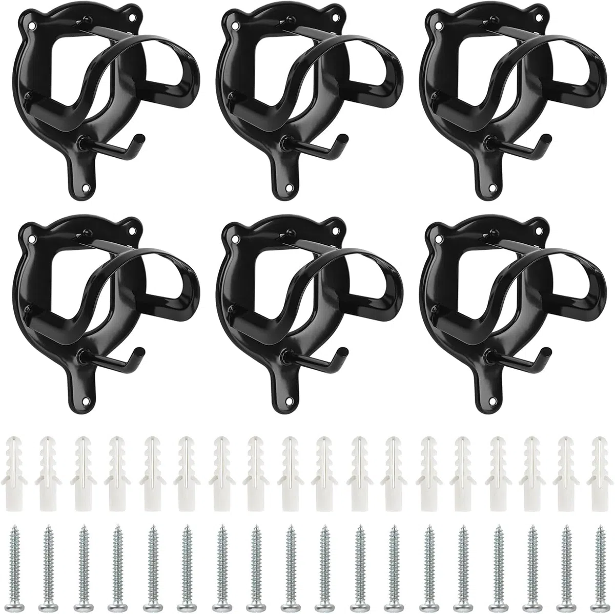 Soporte de brida de caballo, 6 unidades, ganchos de brida de soporte, accesorios para caballos de pasatiempo, almacenamiento de tachuelas de caballo con tubos y tornillo, colgador halter de