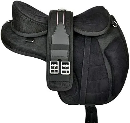 Freemax - Silla de montar a caballo de uso general, tamaño de 30,4 a 45,7 cm, negro, 17.5 Inches Seat