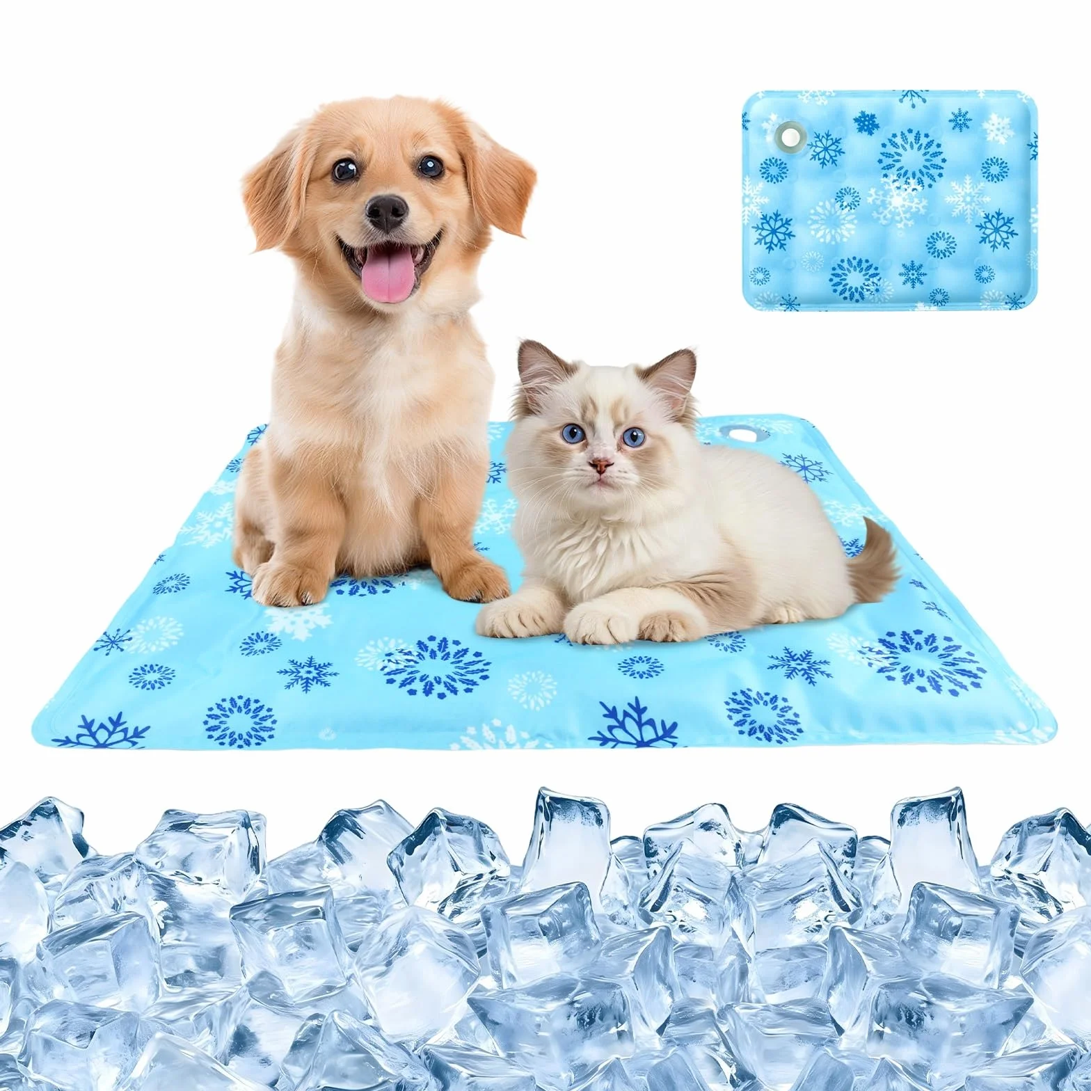Manta Refrescante para Perros Pequeños y Gatos, Alfombra Refrigerante de Gel con Agua para Mascotas, Cama de Verano Impermeable y Fácil de Limpiar