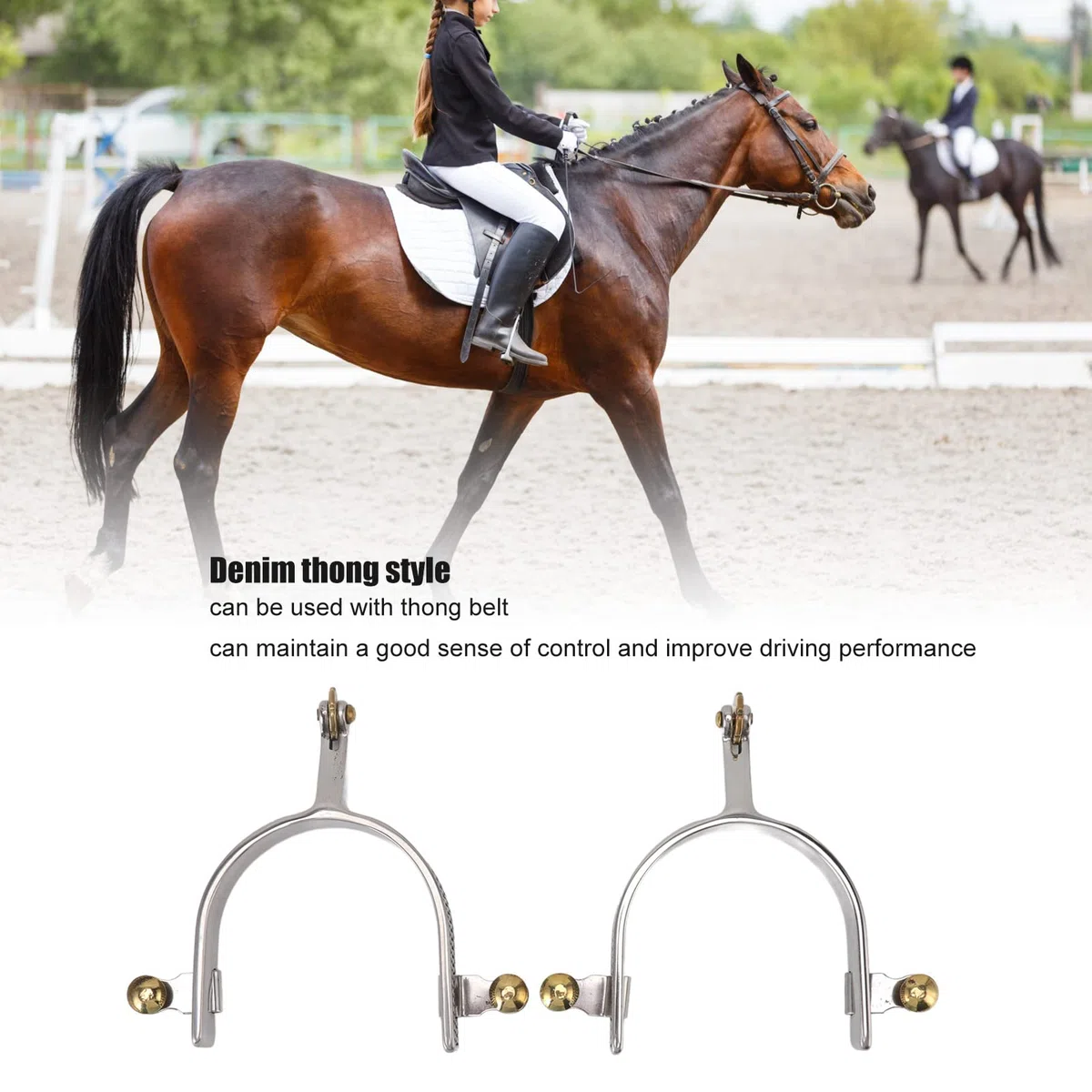 1 par de espuelas de caballo de 8,1 cm de diámetro interior de acero inoxidable, espuela de vaquero occidental retro, espuelas de bota ecuestre de rodillo suave para entrenamiento de caballos