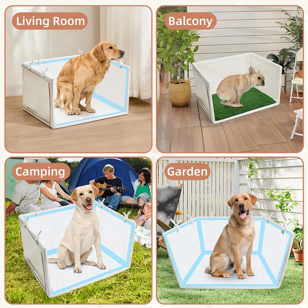Pet Training Station - Dog Pee Tray for Apartment | Base with Removable Grid, Easy Cleaning Potty Solution, Indoor Outdoor Puppy Toilet Box, Home Balcony Travel Accessory for Owners