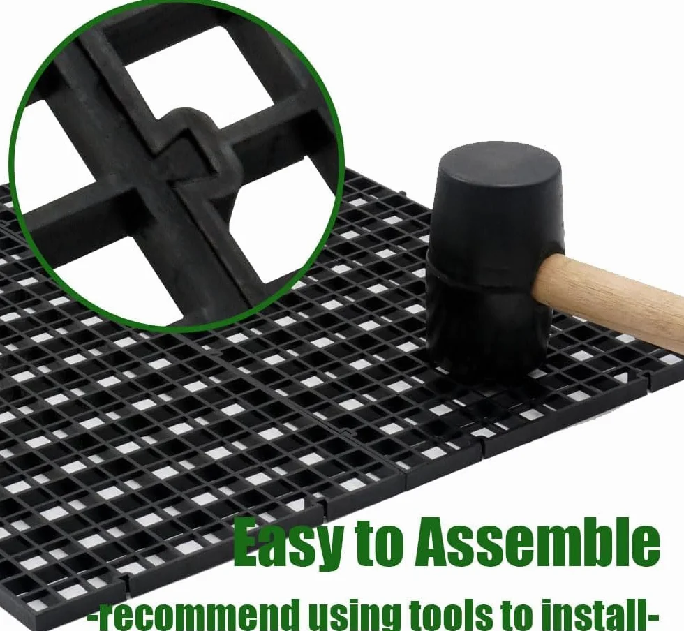 LINLAN 6 Piezas 30x30cm/11.8x11.8in Separador para Acuario, Bandeja Inferior de Filtro, Tablero de Rejilla para Filtración DIY y Protección del Fondo en Aquascaping (Negro-Sin Accesorios)