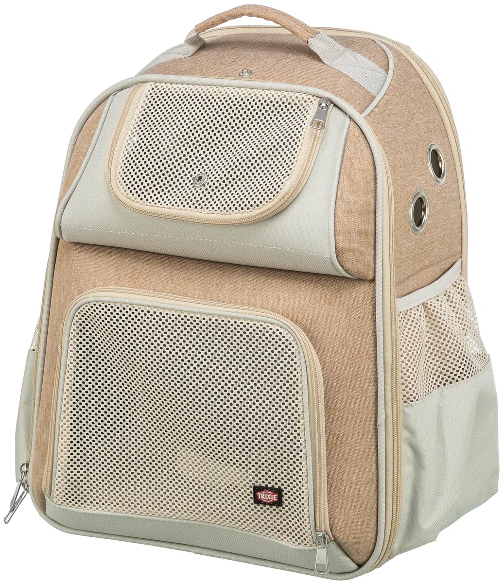 TRIXIE Mochila Willow, 38 × 25 × 45 cm, Beige/Marrón