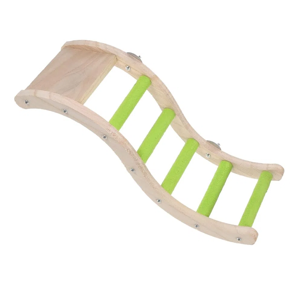 Escalera de madera para pájaros, 32 cm, para loros, hámsteres, puente trepador, barra para pájaros, escalera de masticación para loros, pájaros, columpio, rascador, percha para loros, cobayas,