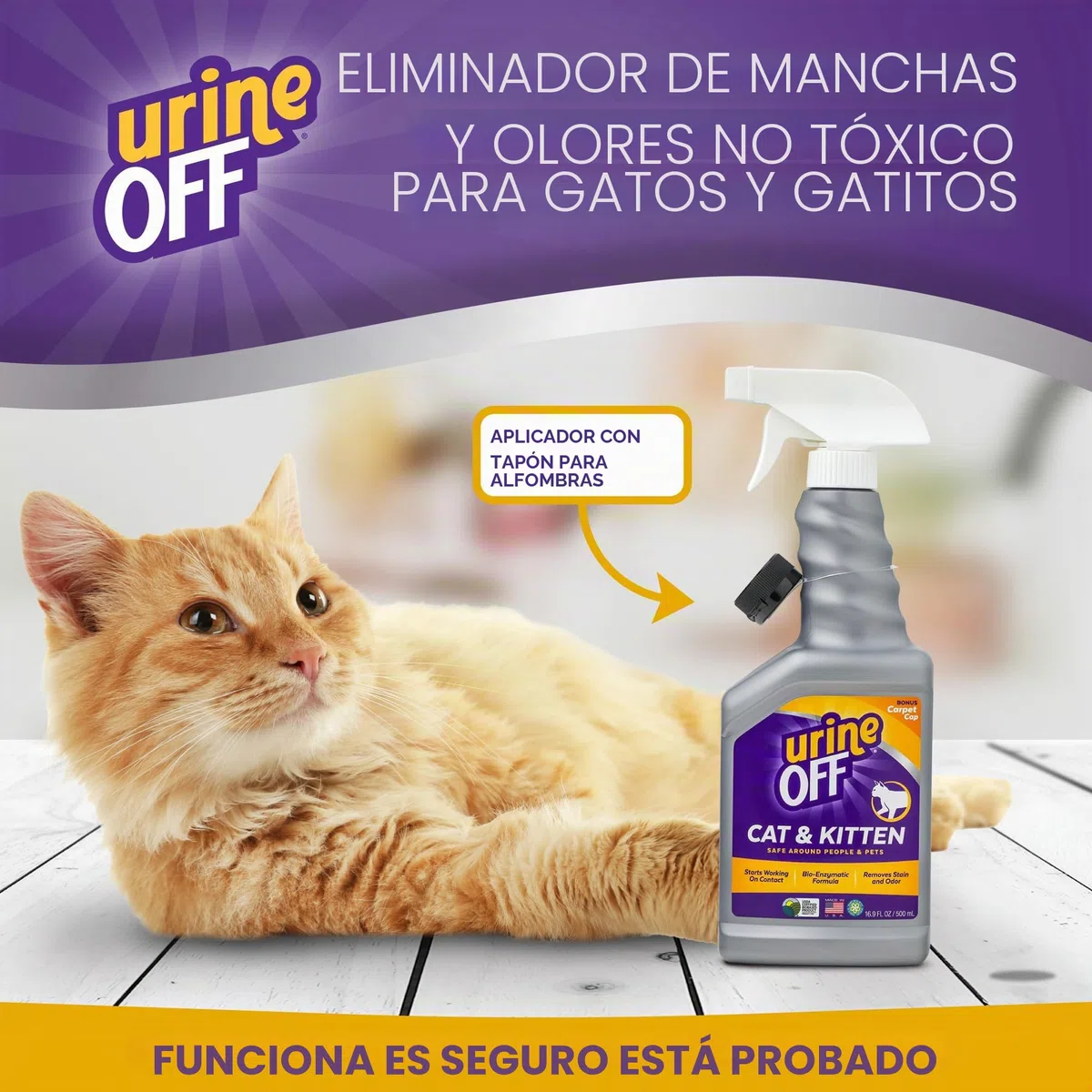 Urine Off para Gatos Spray para Superficies Duras, 500ml