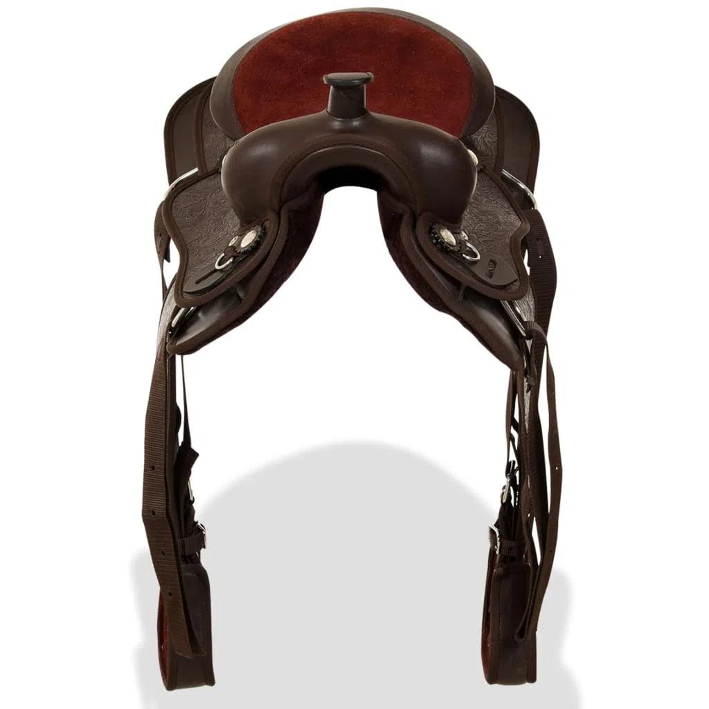 Genérico Montura Occidental, cabezada y Pechera Cuero Real 13" marrón Deportes, Actividades al Aire Libre, Equitación, Arreos para Caballos, Monturas Marrón 6,42 kg