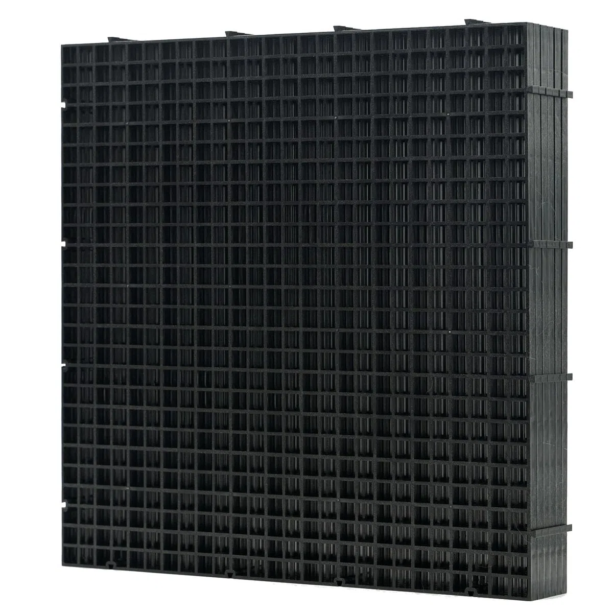 LINLAN 6 Piezas 30x30cm/11.8x11.8in Separador para Acuario, Bandeja Inferior de Filtro, Tablero de Rejilla para Filtración DIY y Protección del Fondo en Aquascaping (Negro-Sin Accesorios)