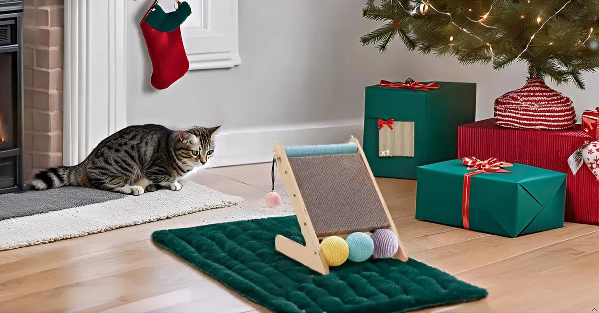 Rascador para Gatos con Cartón Corrugado y 1 Recambio Extra, Rascador Gato Inclinado, Arranhador para Gatos, Juguete para Gato y Cat Scratcher BEMANZ