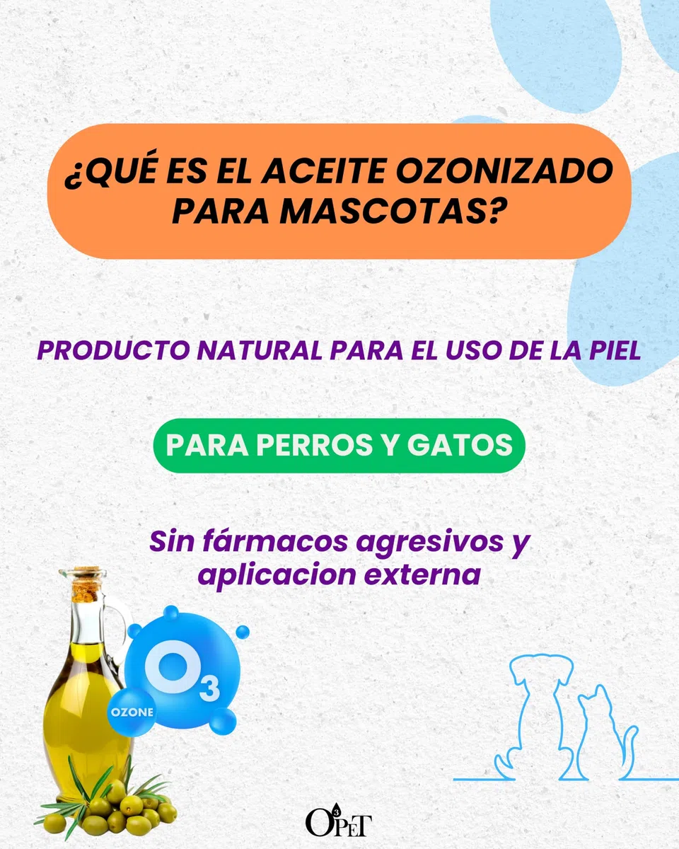 Aceite Ozonizado IP800 Perros Gatos - Problemas Piel Persistentes y Recurrentes - Dermatitis Otitis Heridas - Potencia Profesional Natural - 30ml