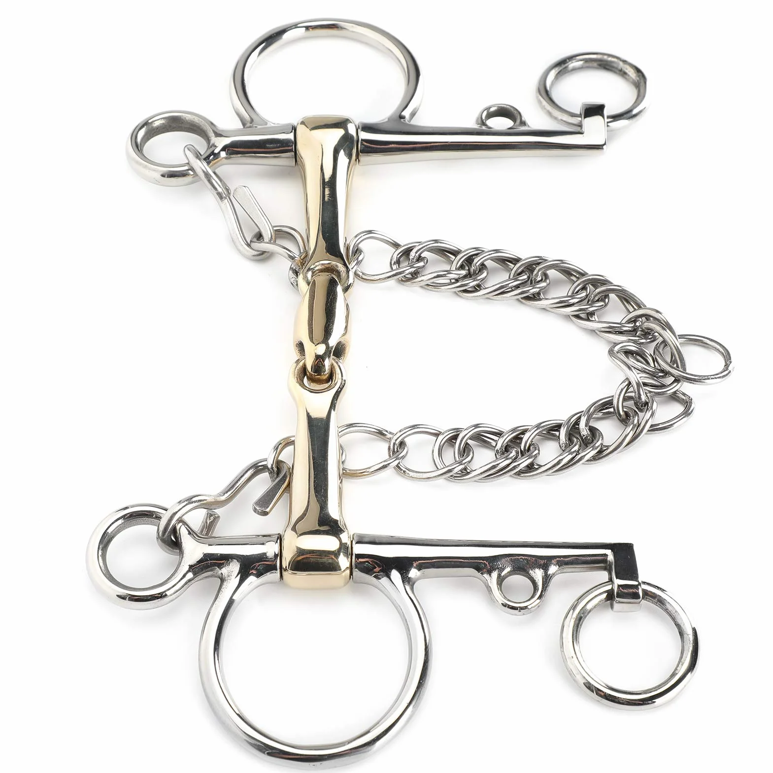 Broca Pelham para caballo Accesorio de broca Pelham de acero inoxidable Accesorio de conector de latón de silicio articulado