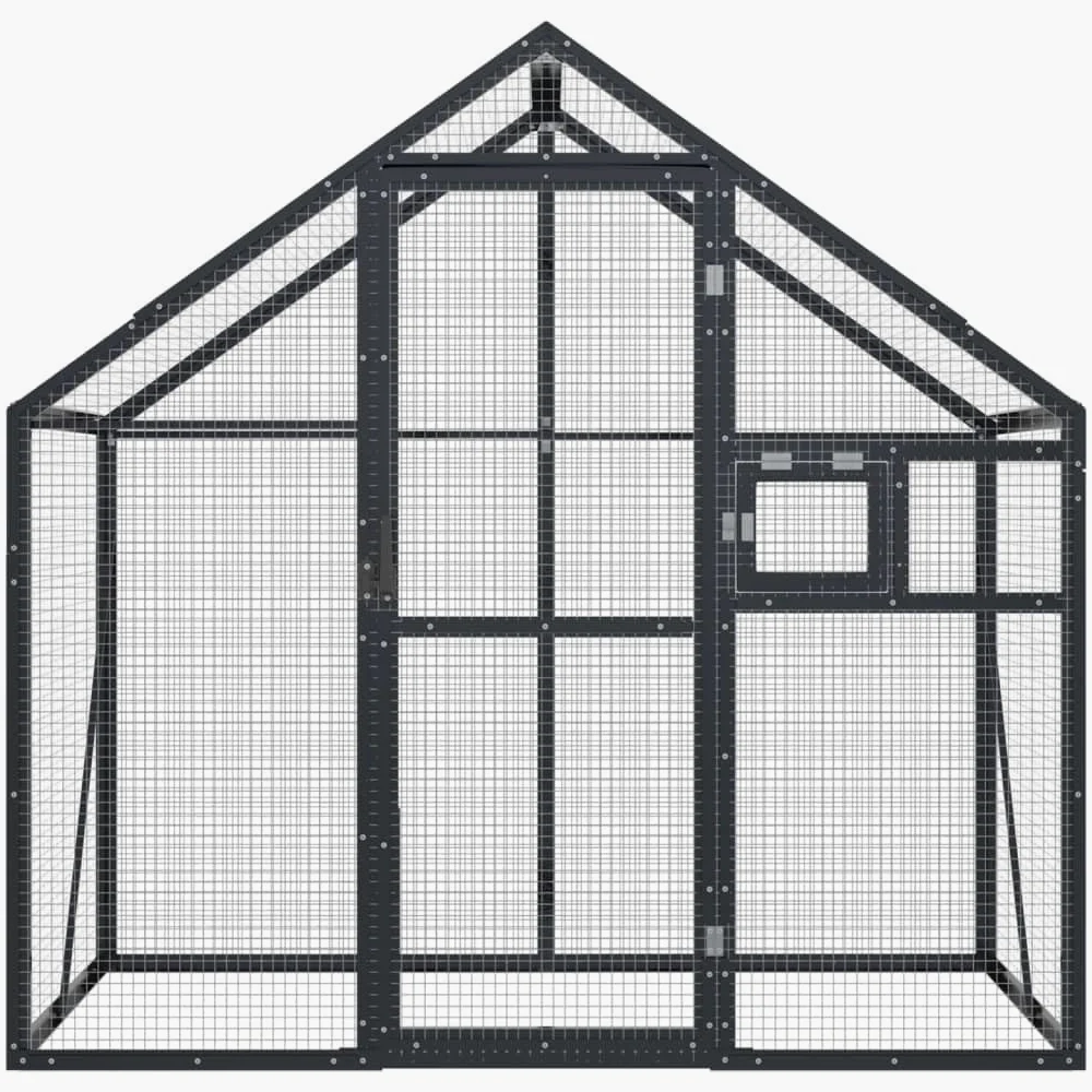 vidaXL Pajarera de Aluminio Gris Antracita 179x100x185 m, Jaula para pájaros, Jaula para periquitos, Jaula Grande para pájaros, casa para pájaros