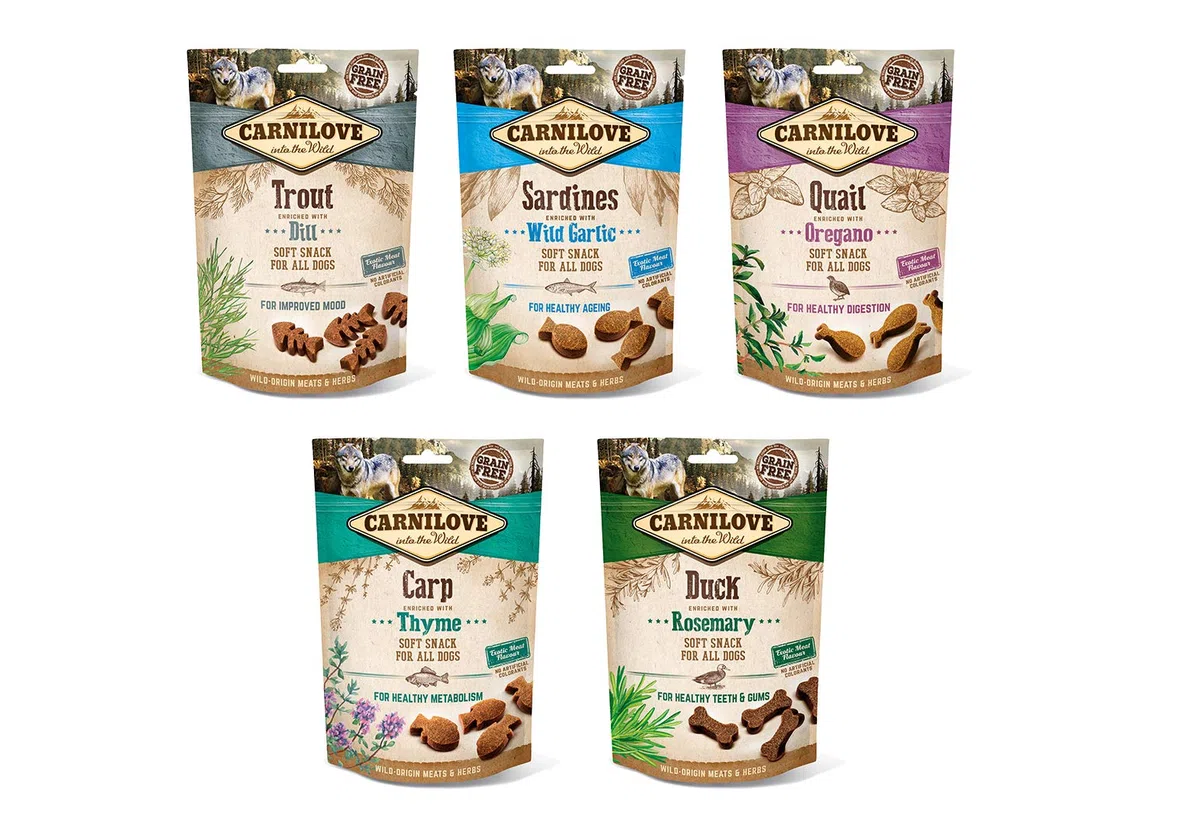 CARNILOVE Canine Snack Semi HUMEDO Carpa TOMILLO 10X200GR
