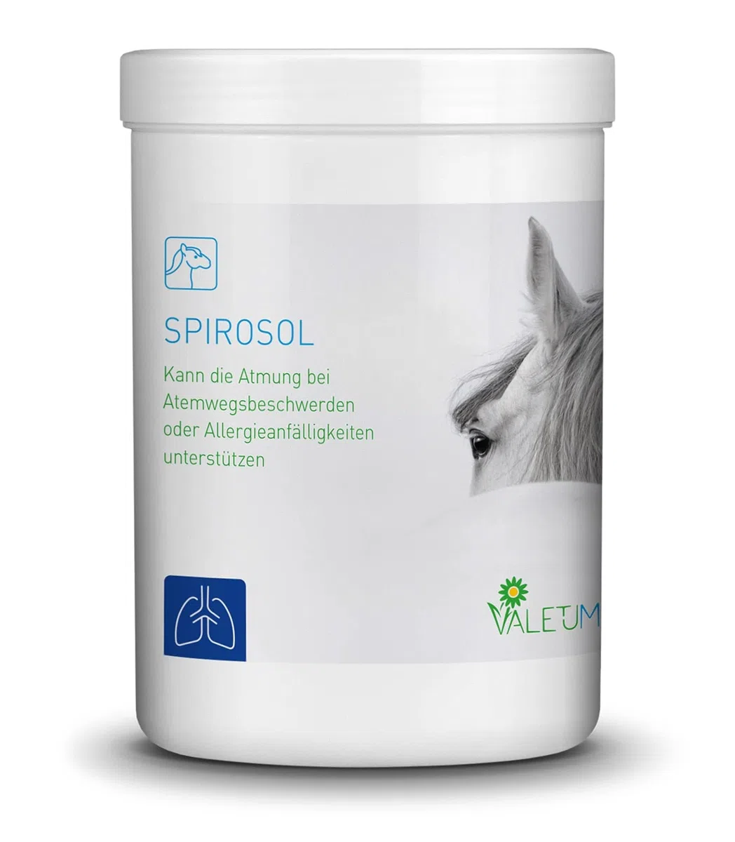 Spirosol 750 g - Alimento complementario para Caballos con Problemas respiratorios permanentes, Ayuda a aliviar el espasmo bronquial y Calma, Recomendado por clínicas equinas y Veterinarios
