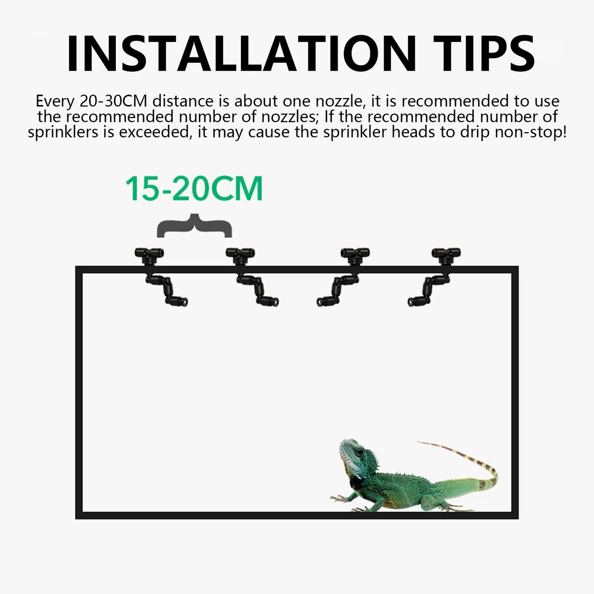 Aisny Humidificador de Terrario, Humidificador para Reptiles Anfibios con 6 Accesorios de Pulverización Terrario Humidificador Nebulizador Terrario para Plantas Paludario Criadero