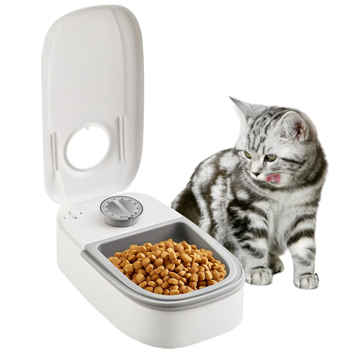Comedero automático para mascotas, alimentación automática para perros y gatos, comedero automático con temporizador de 48 horas, comedero para gatos y perros (350 ml)