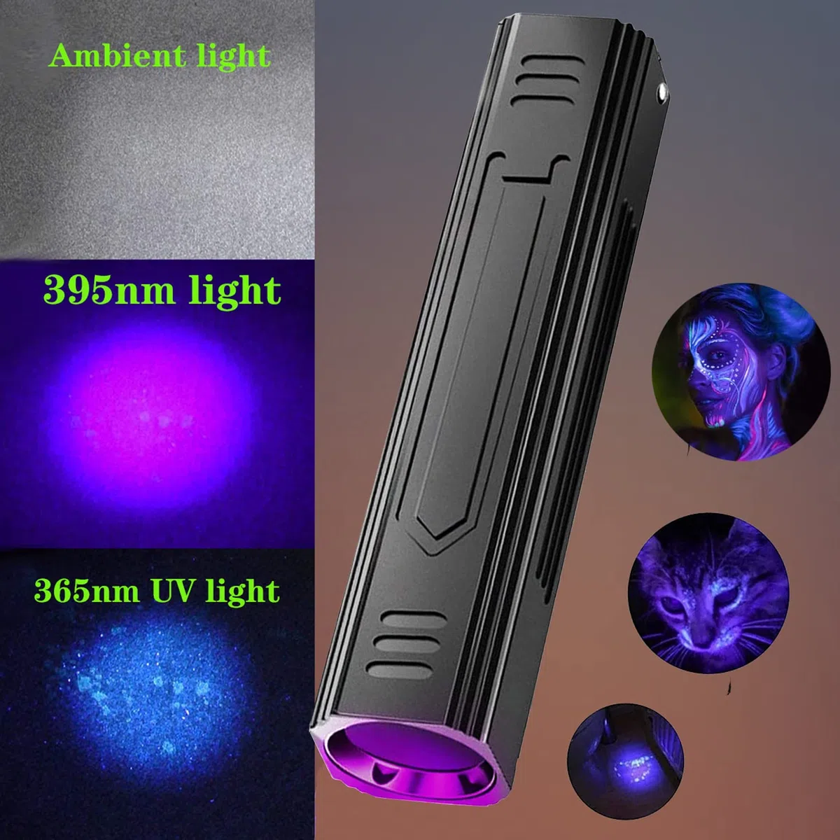 Wood's - Lámpara UV portátil, 365 nm, para mascotas, gatos, perros, luz negra, linterna UV con detector de tiña para gatos, detector de orina de mascotas para analizar la piel de perros y gatos